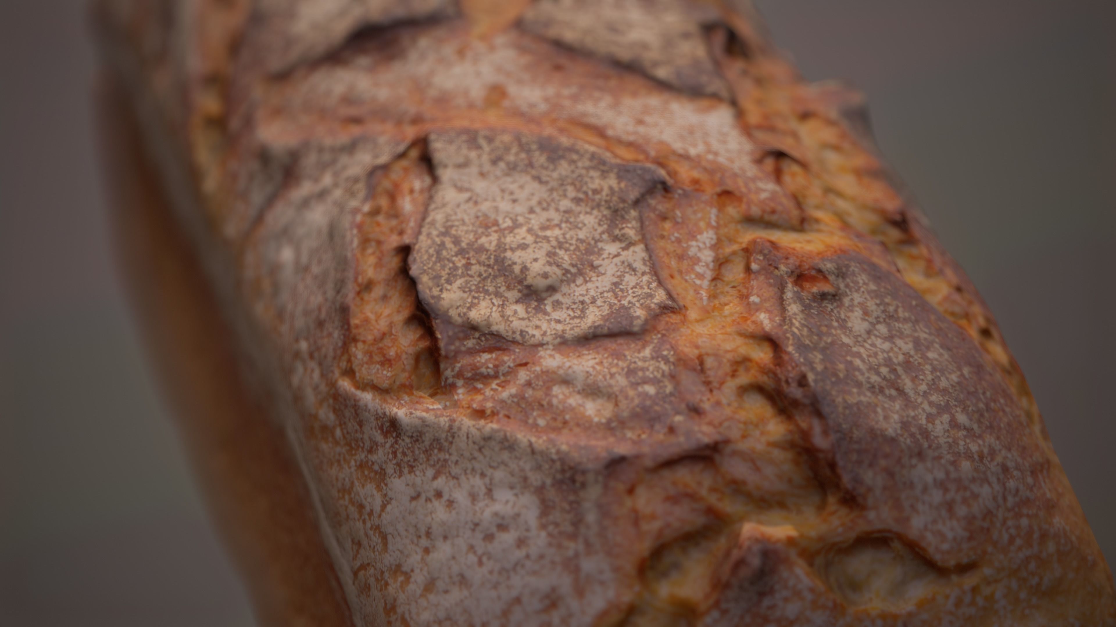 Homemade Rye Bread Low-poly 3D model_4