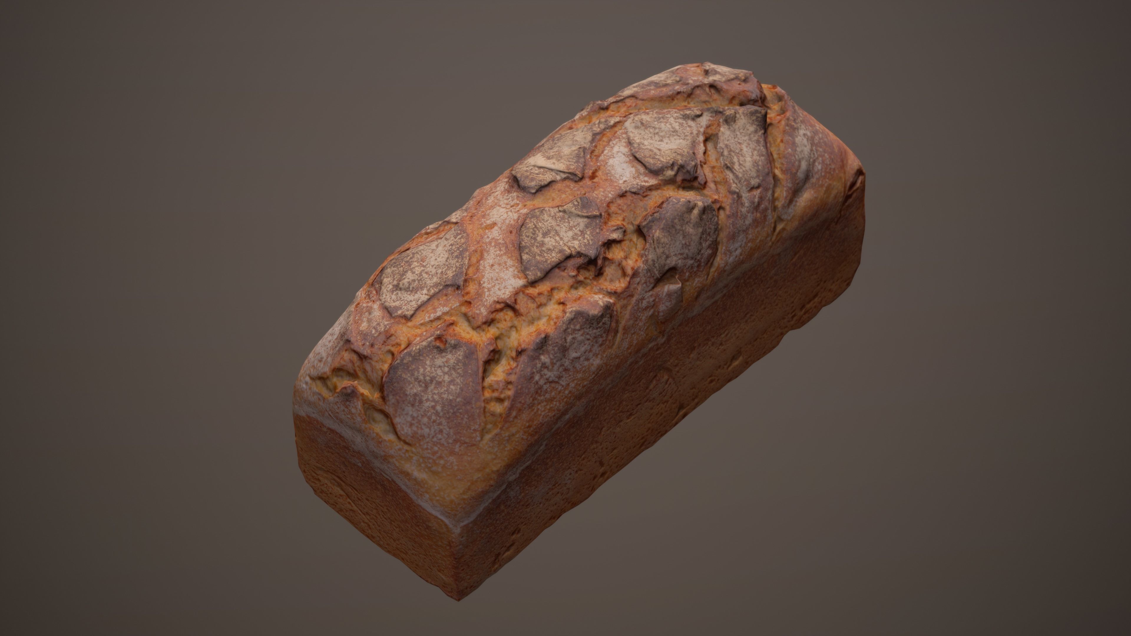 Homemade Rye Bread Low-poly 3D model_8