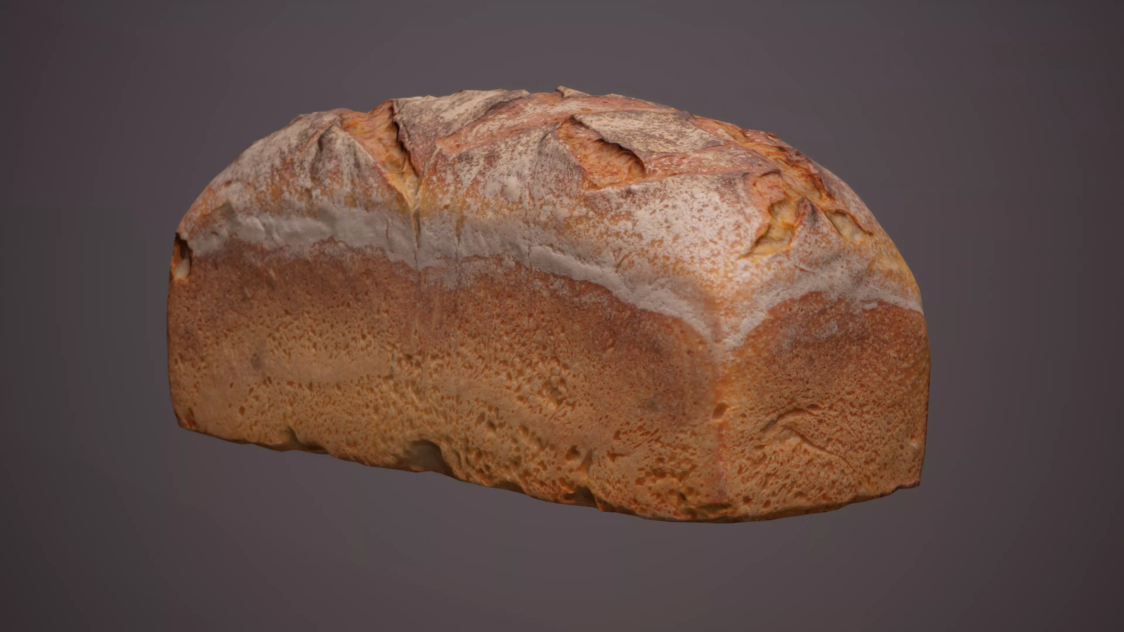 Homemade Rye Bread Low-poly 3D model_0