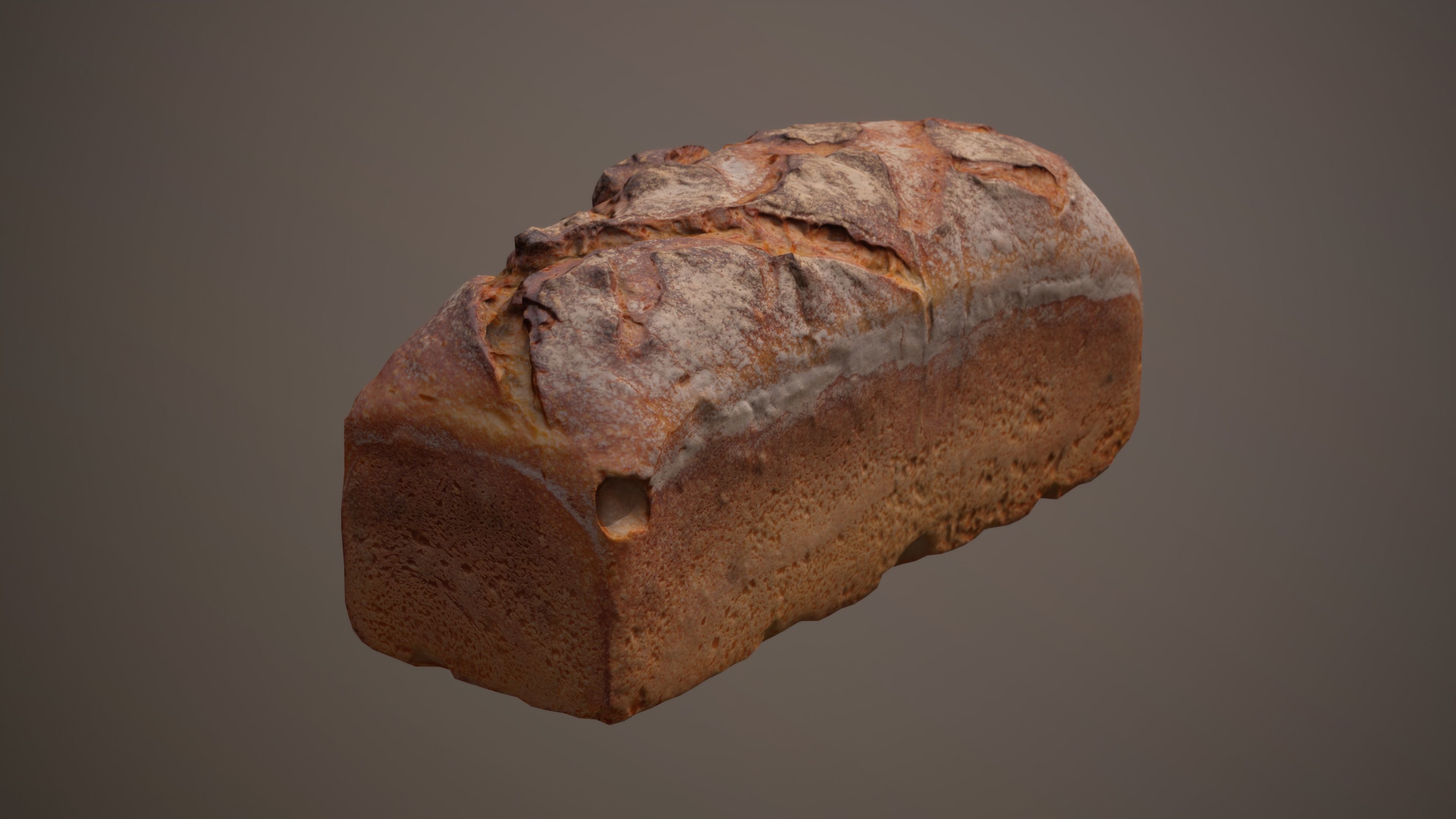 Homemade Rye Bread Low-poly 3D model_2