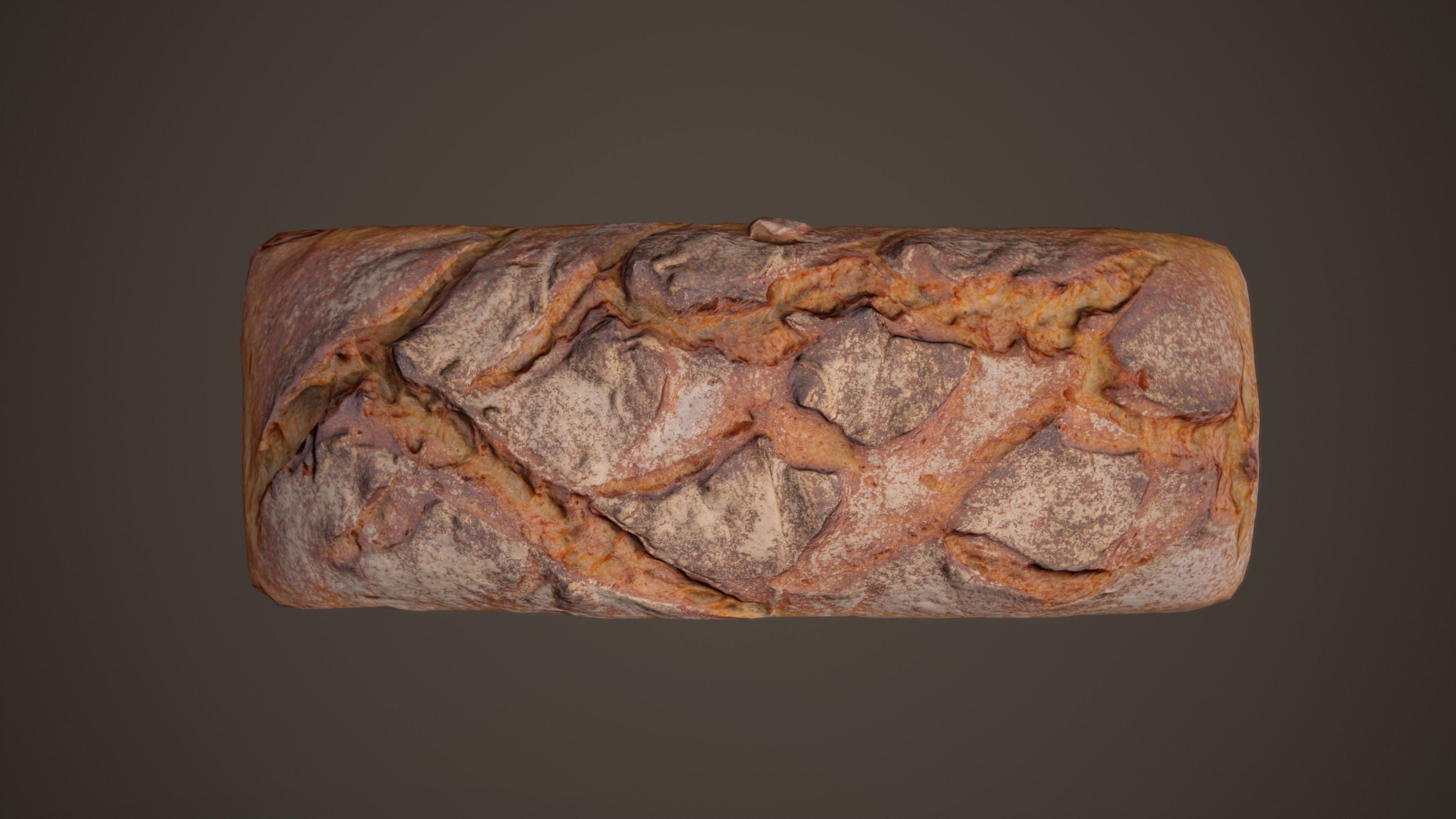 Homemade Rye Bread Low-poly 3D model_3