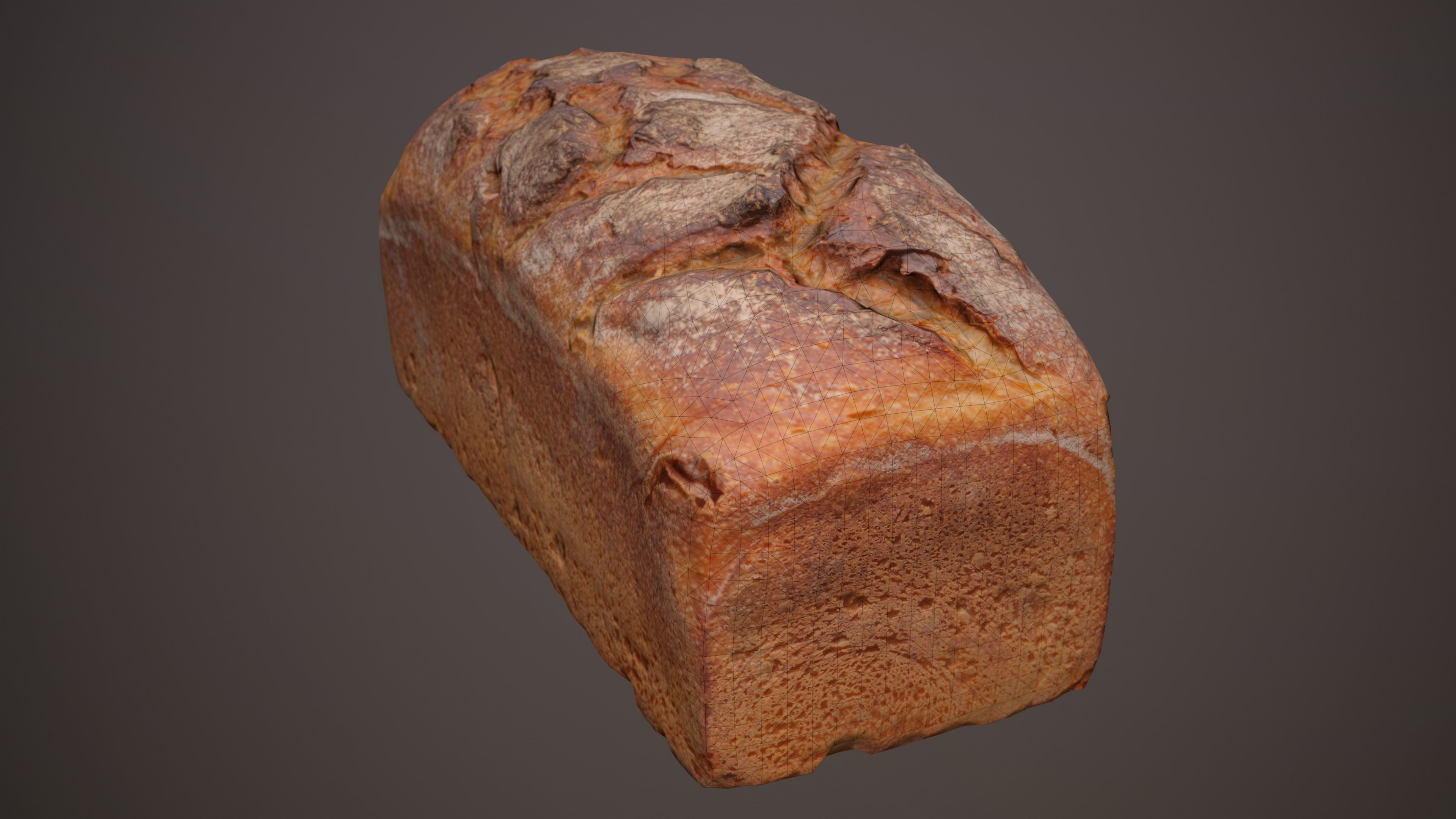 Homemade Rye Bread Low-poly 3D model_5