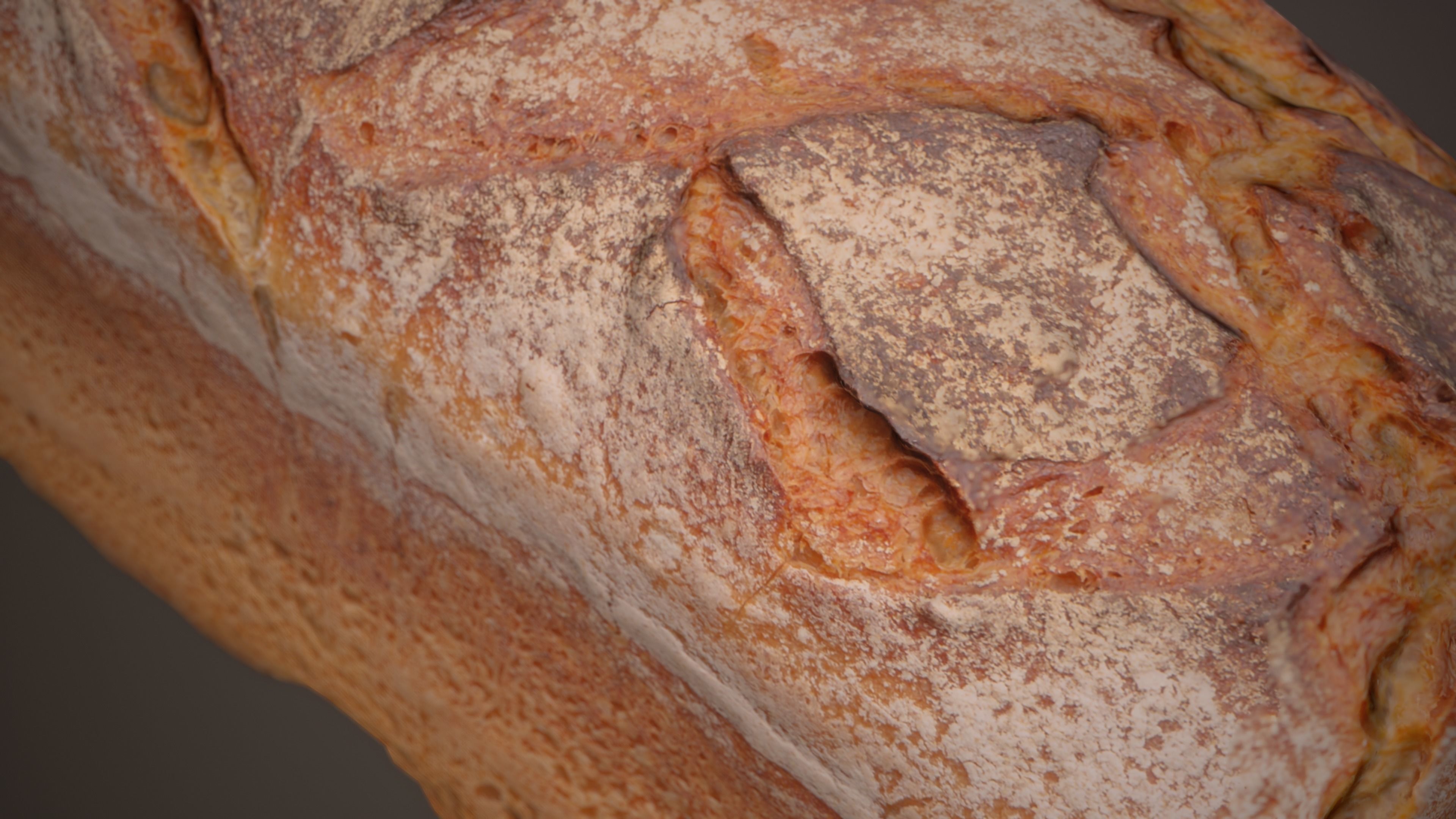 Homemade Rye Bread Low-poly 3D model_9