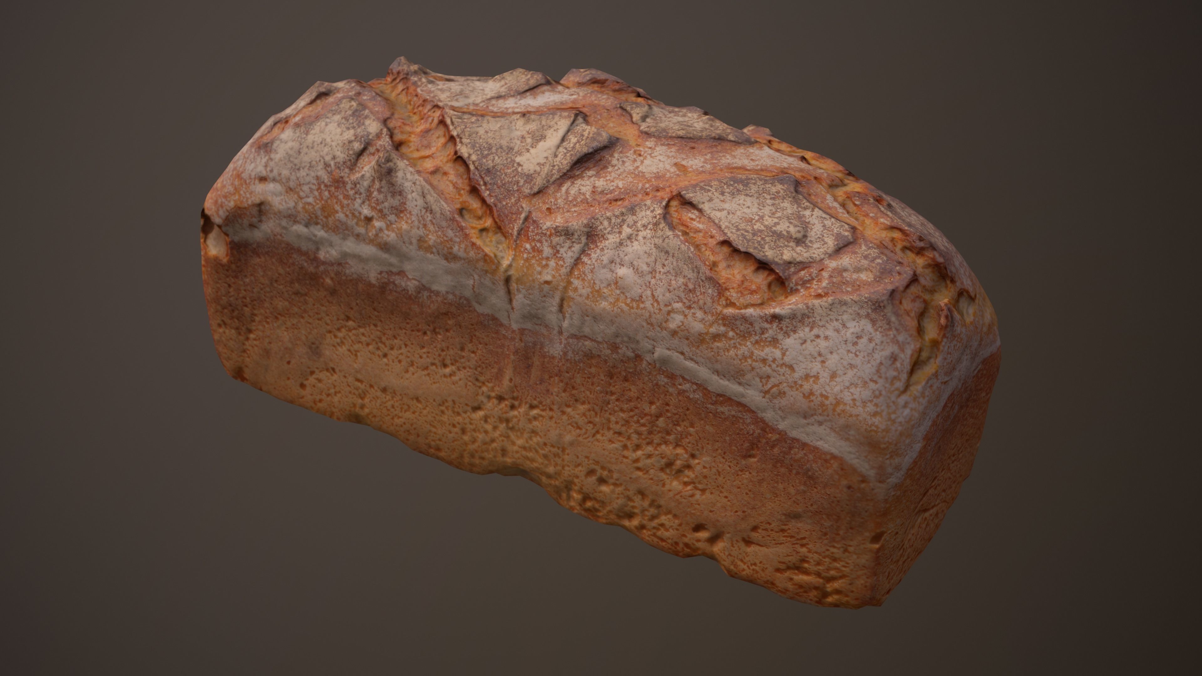 Homemade Rye Bread Low-poly 3D model_7