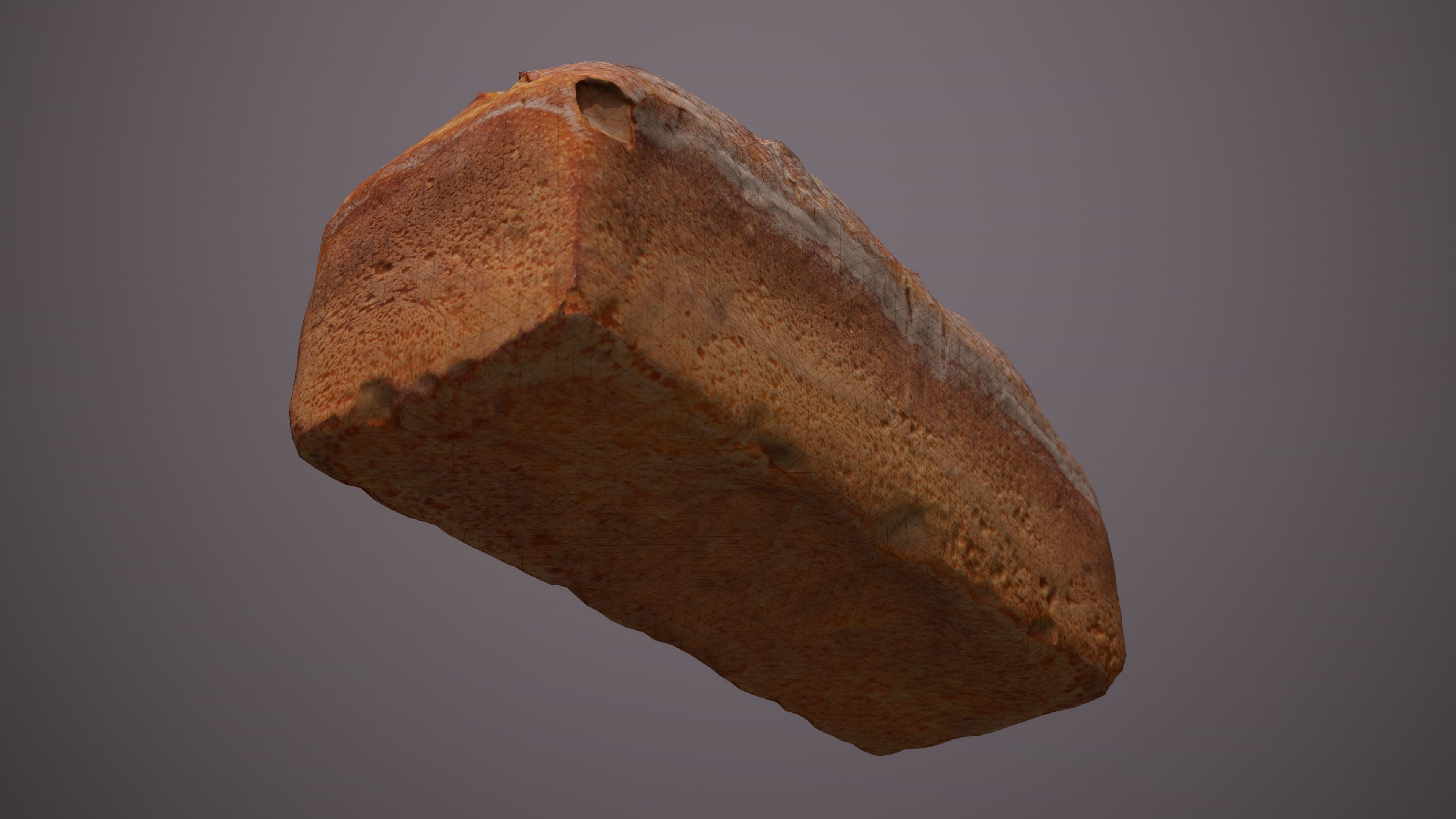 Homemade Rye Bread Low-poly 3D model_6