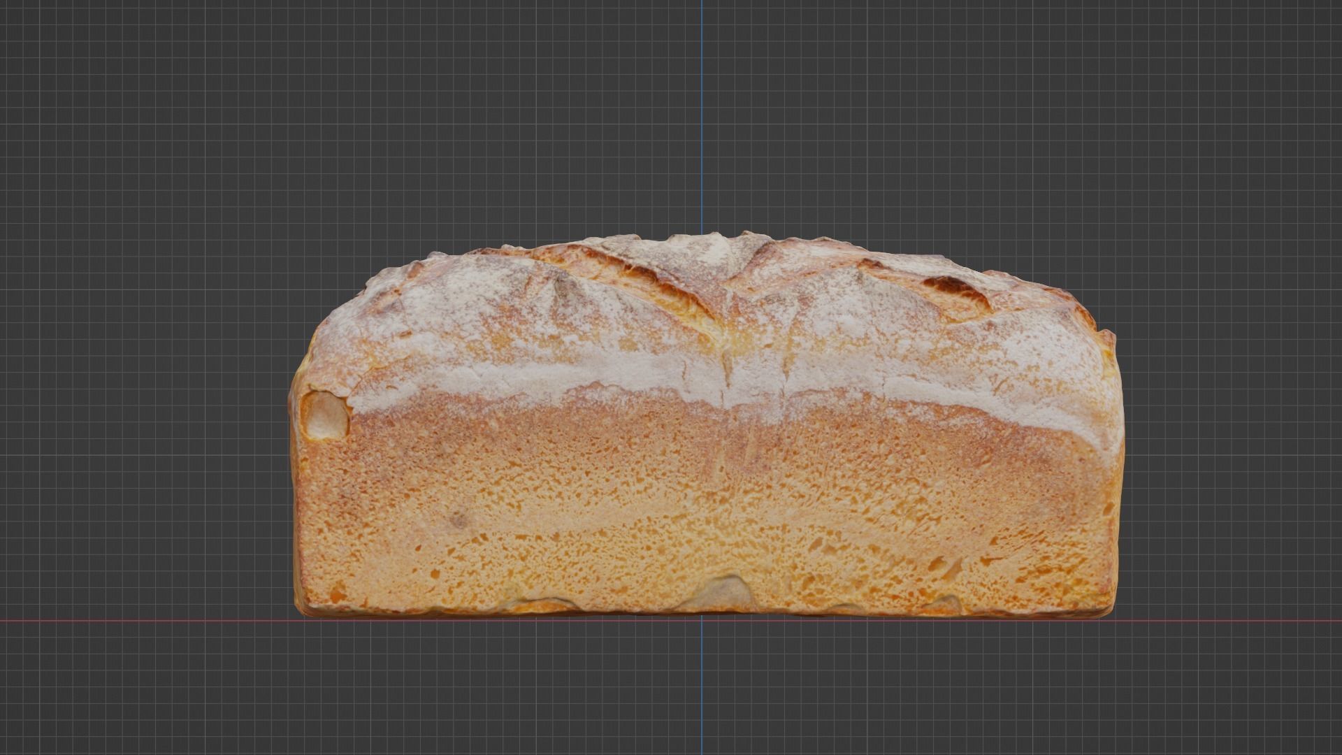 Homemade Rye Bread Low-poly 3D model_10