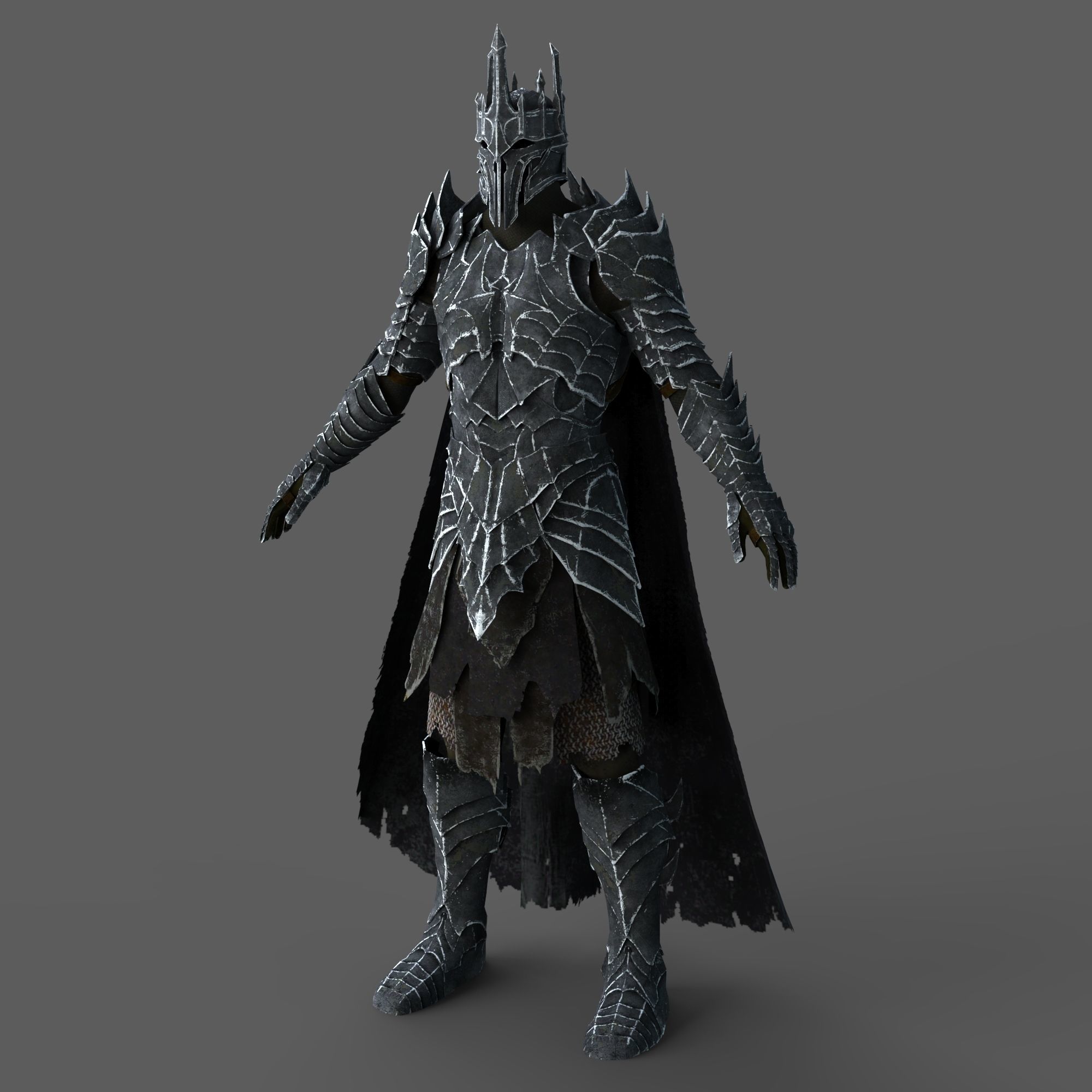 Lord Sauron Shadow of Mordor LOTR Full Body Wearable Armor 3D print model_6