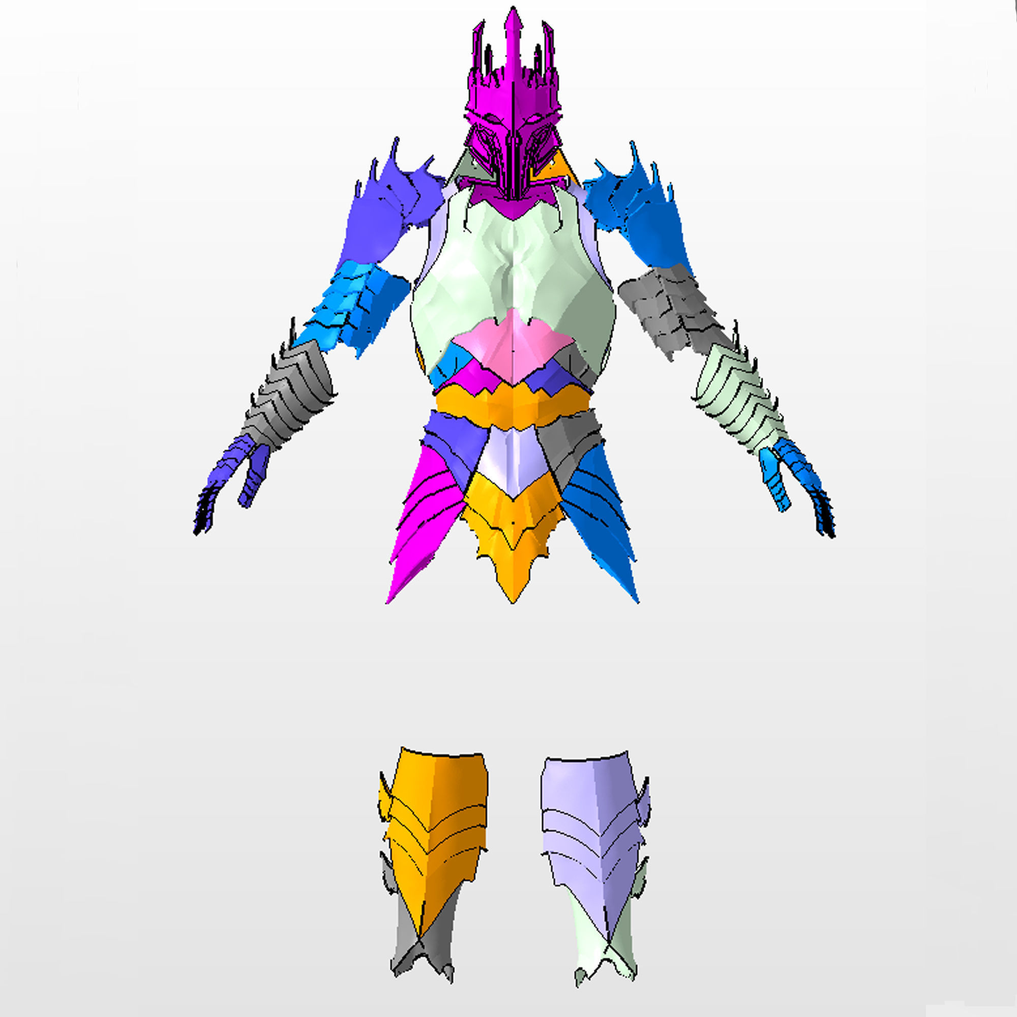 Lord Sauron Shadow of Mordor LOTR Full Body Wearable Armor 3D print model_13