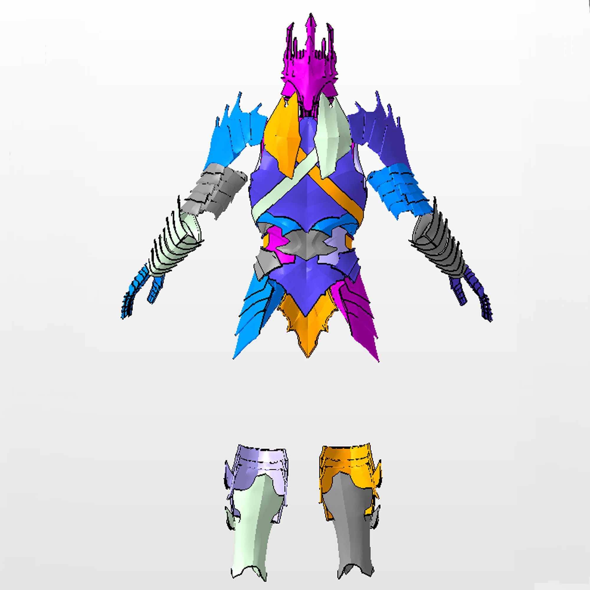 Lord Sauron Shadow of Mordor LOTR Full Body Wearable Armor 3D print model_14