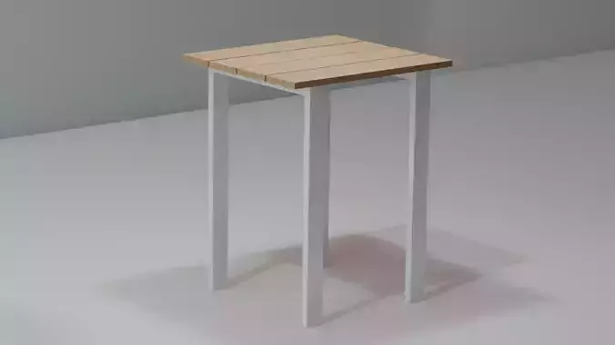 Wood and iron table for exterior