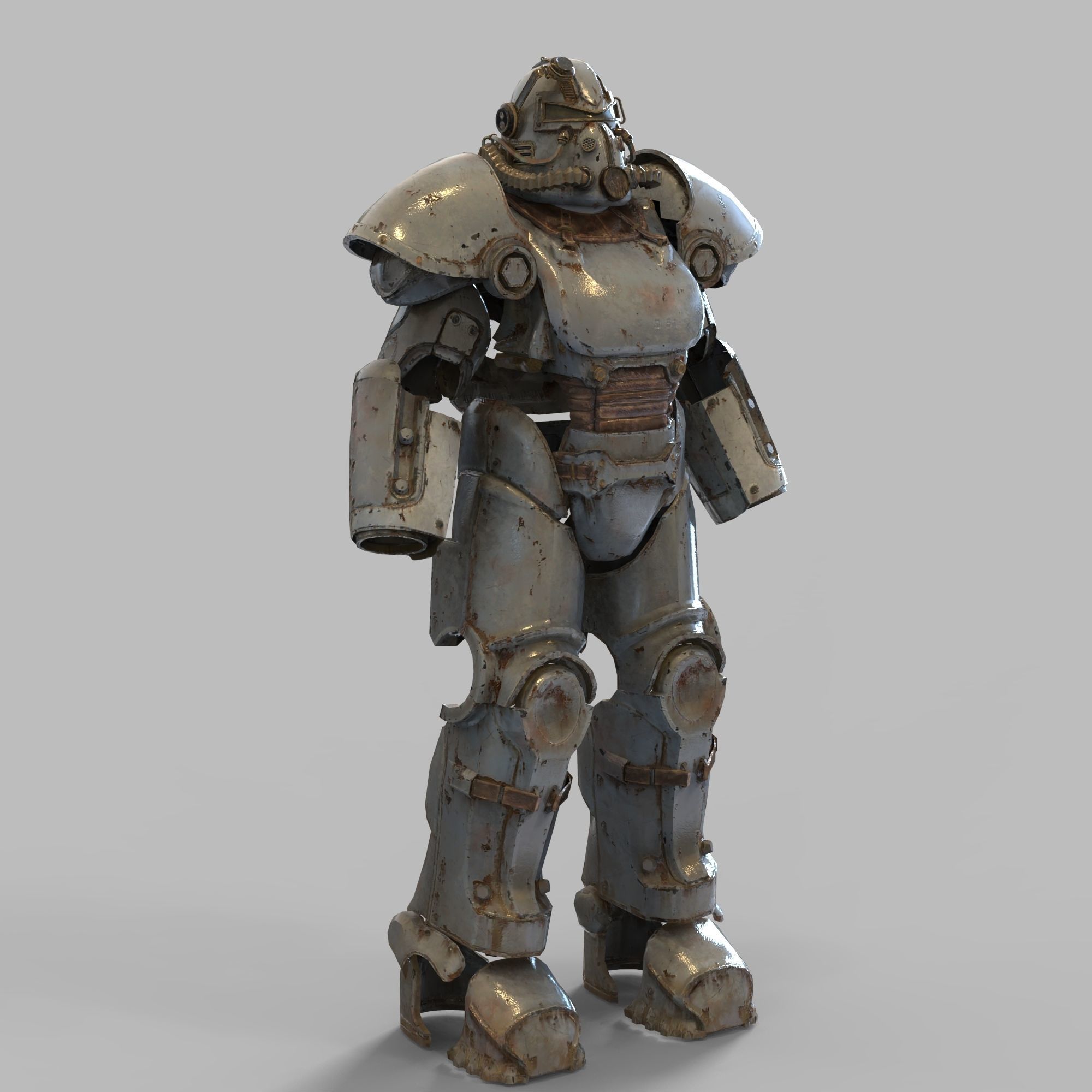 Fallout T-51B Full Body Wearable Power Armor with Helmet 3D print model_54