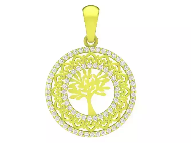 luxury diamond tree of life pendant 4232