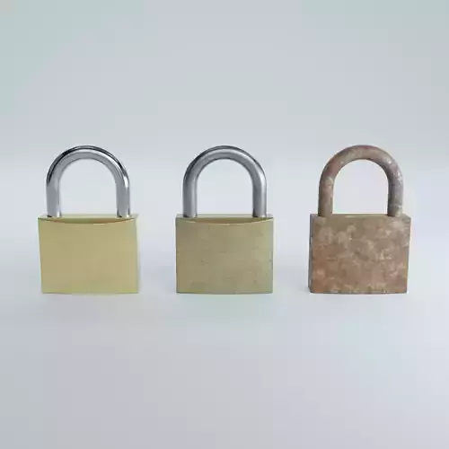 Padlock two metal padlocks 3D model