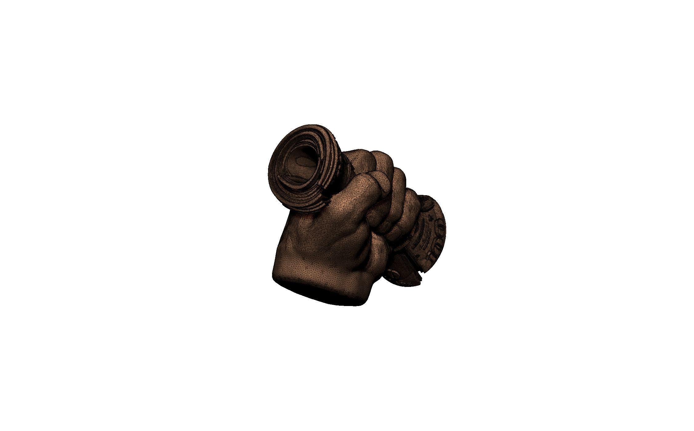 Millions thousands hundreds of dollars in hand fury fist man 3D print model_4