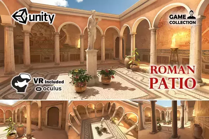 Roman Patio Low-poly 3D model