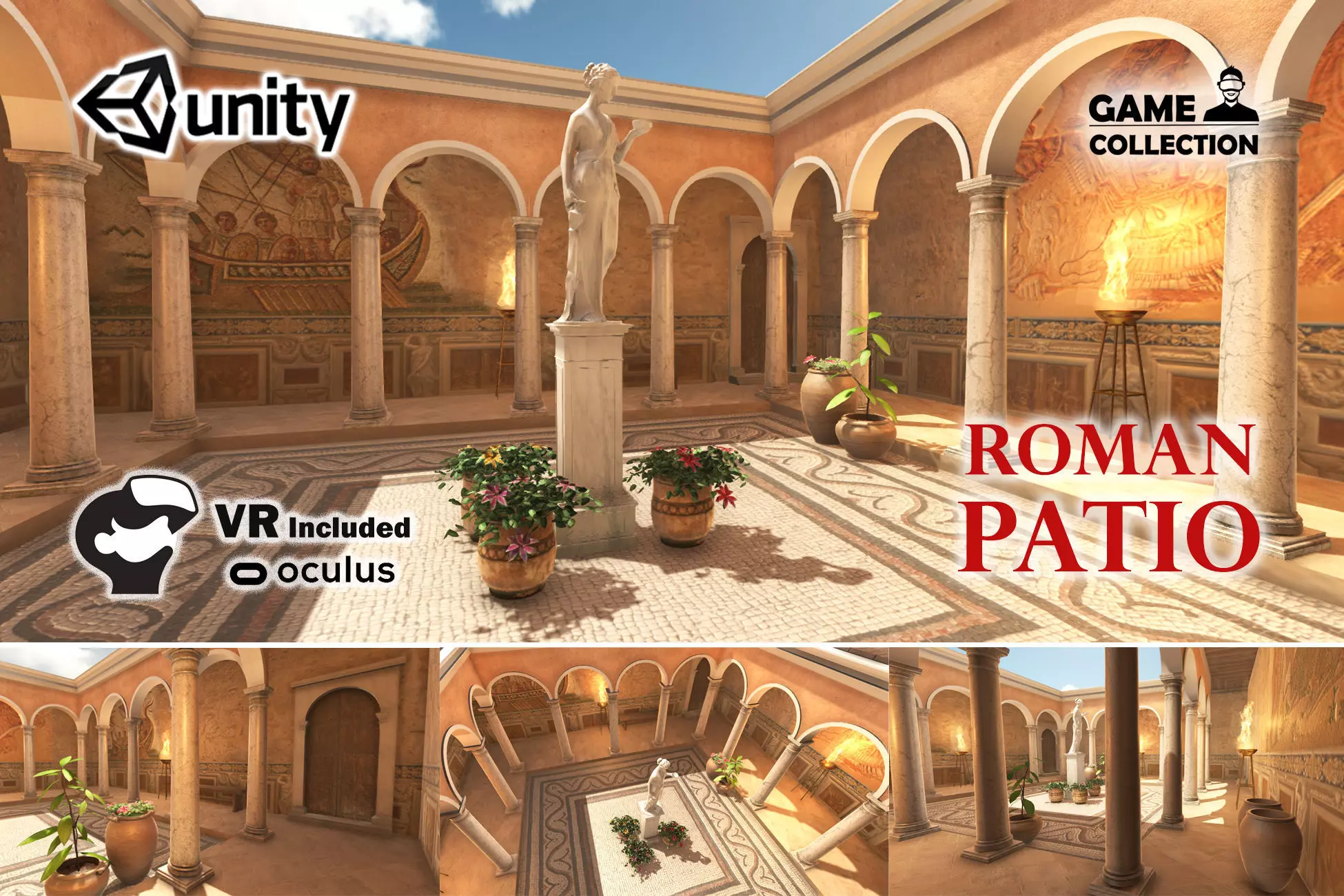 Roman Patio Low-poly 3D model_0