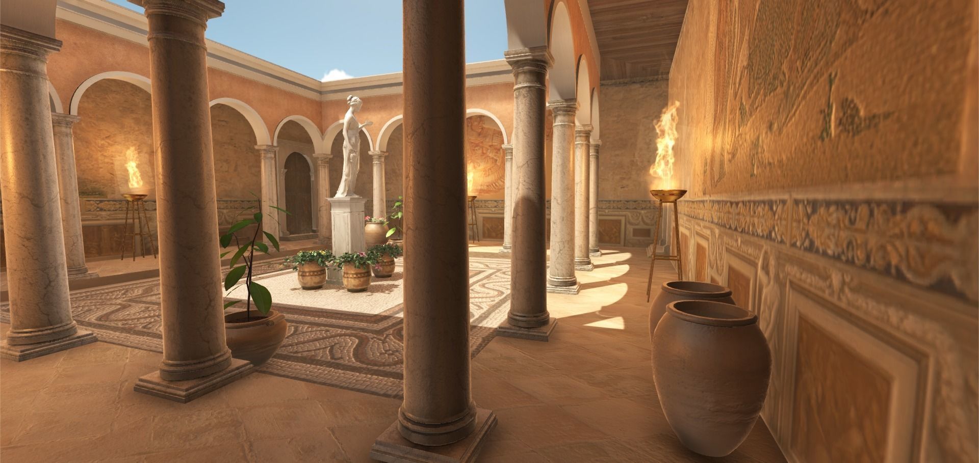 Roman Patio Low-poly 3D model_7