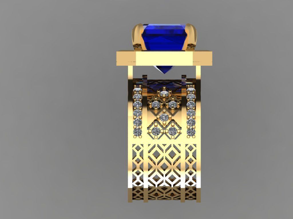 Sphear Bule Emerald Square with daimonds File 3D print model 3D print model_3