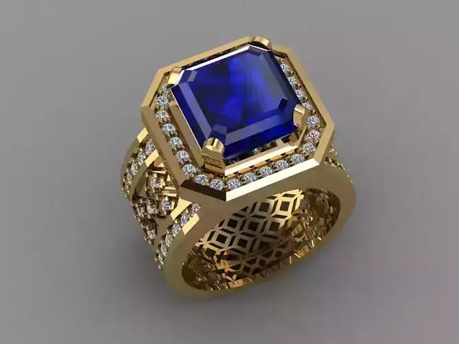 Sphear Bule Emerald Square with daimonds File 3D print model