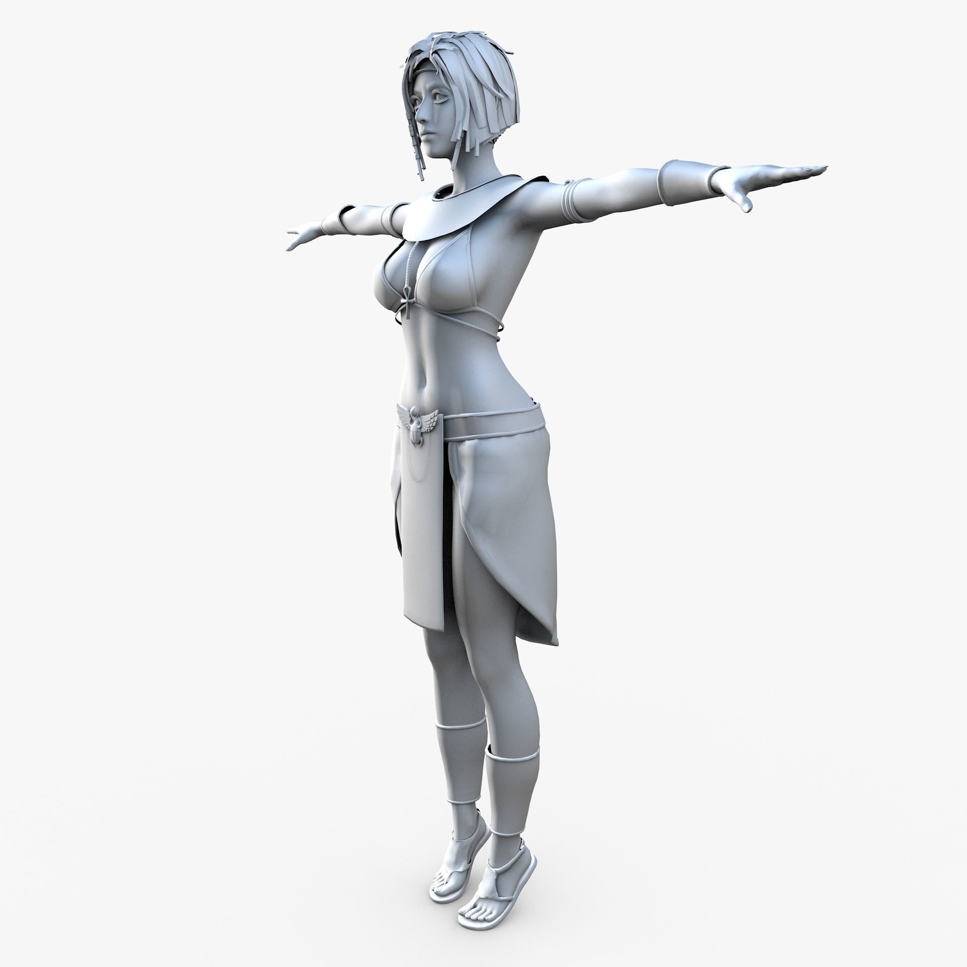 Egyptian Female Girl Character Farah 3D model_15