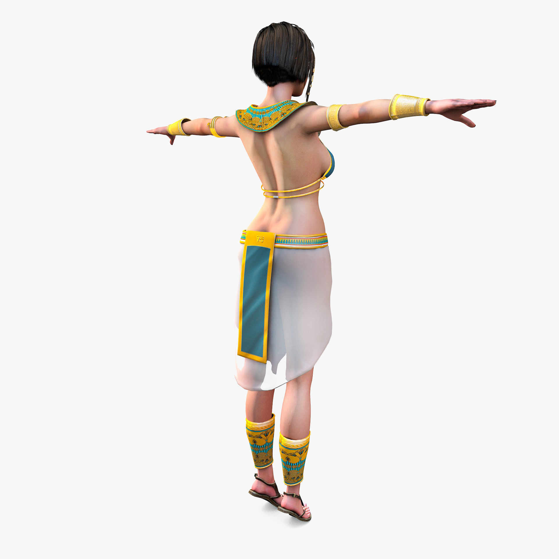 Egyptian Female Girl Character Farah 3D model_11