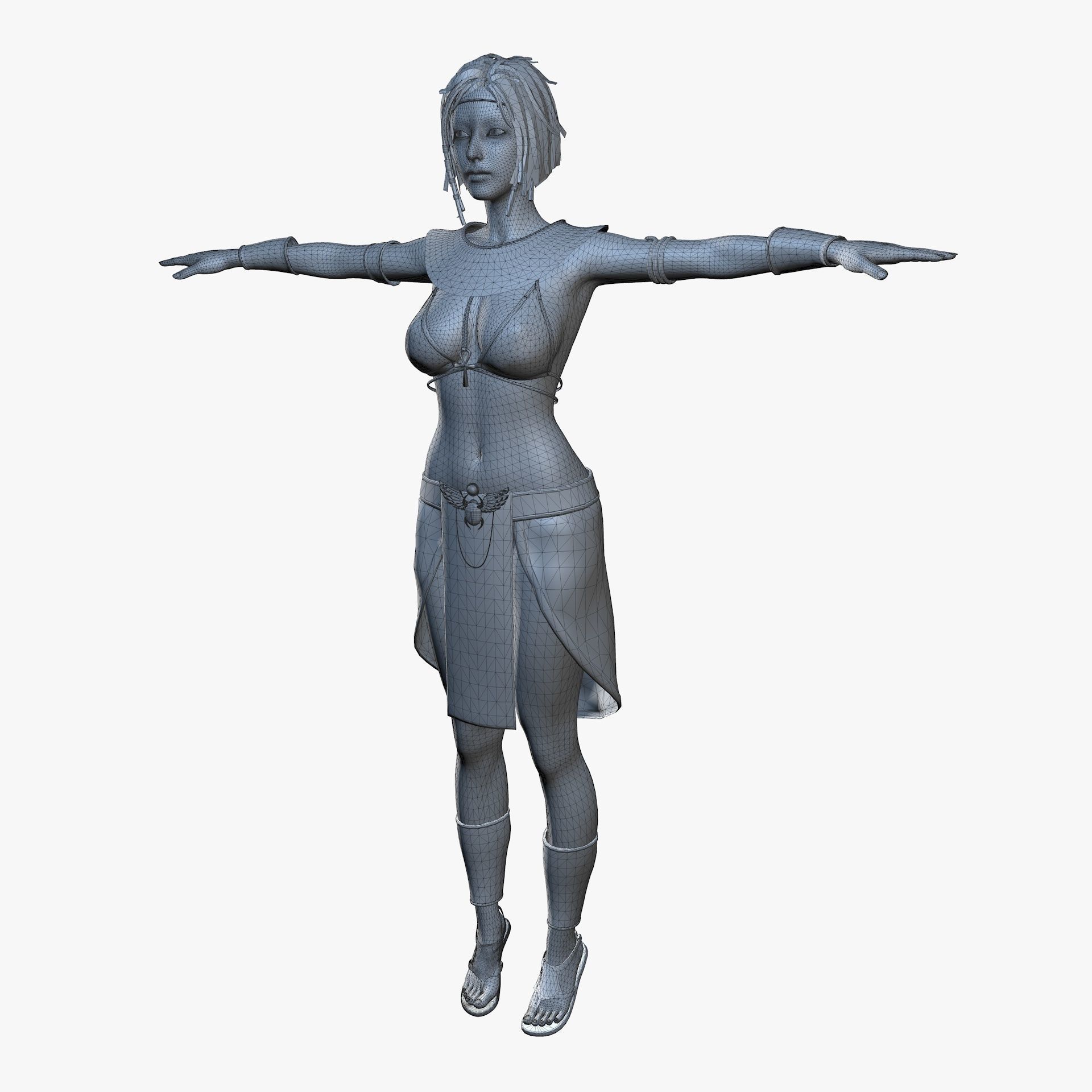 Egyptian Female Girl Character Farah 3D model_18