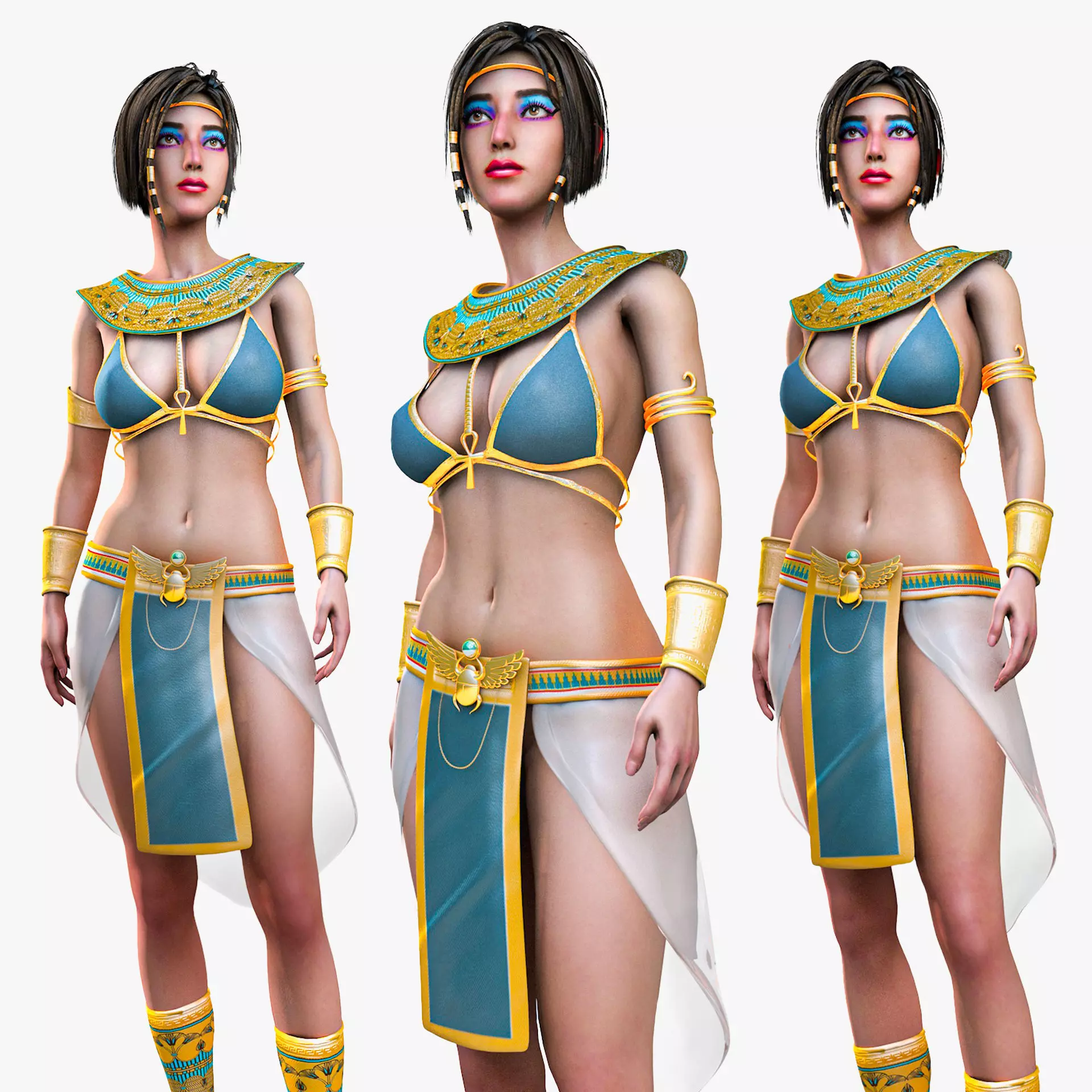 Egyptian Female Girl Character Farah 3D model_0