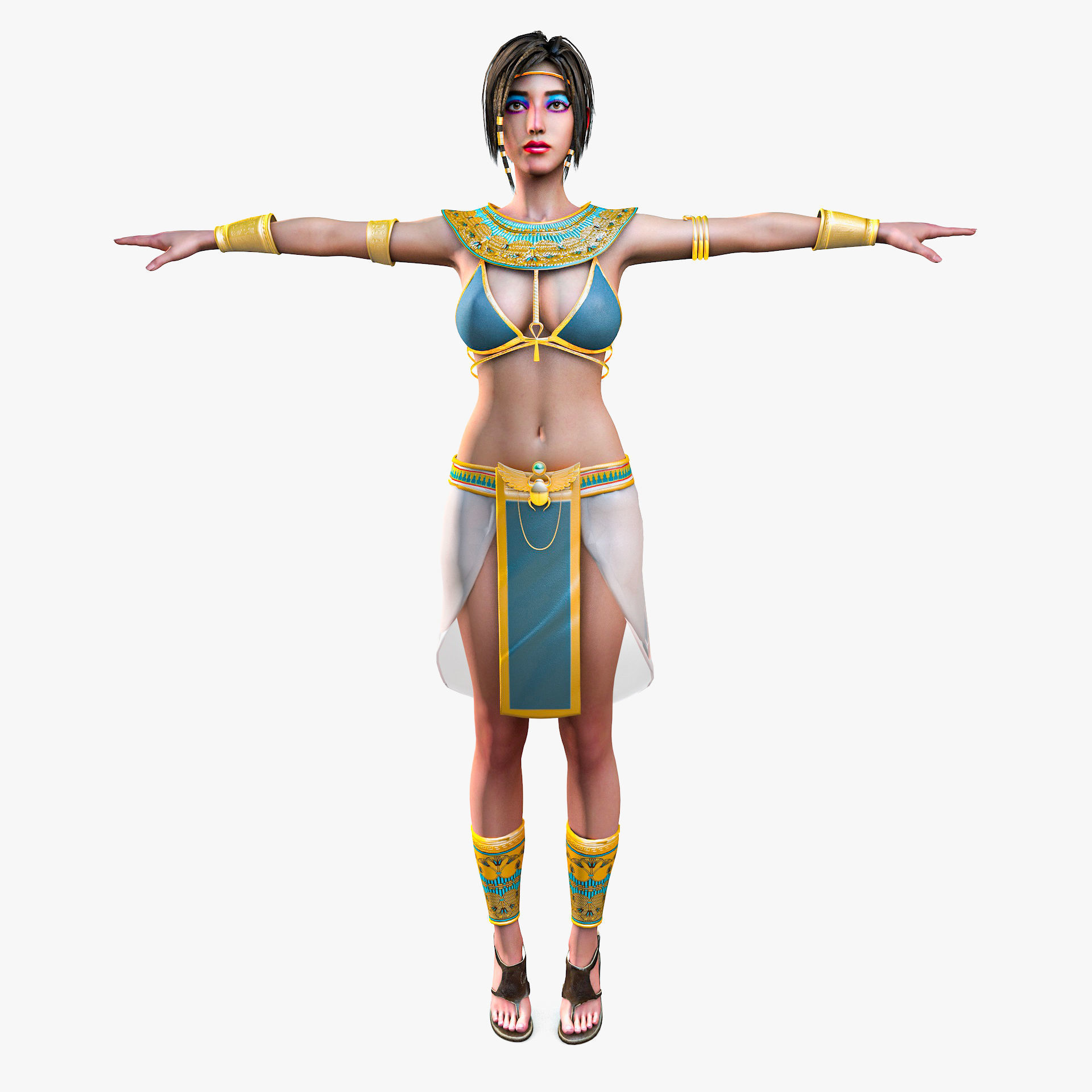 Egyptian Female Girl Character Farah 3D model_9