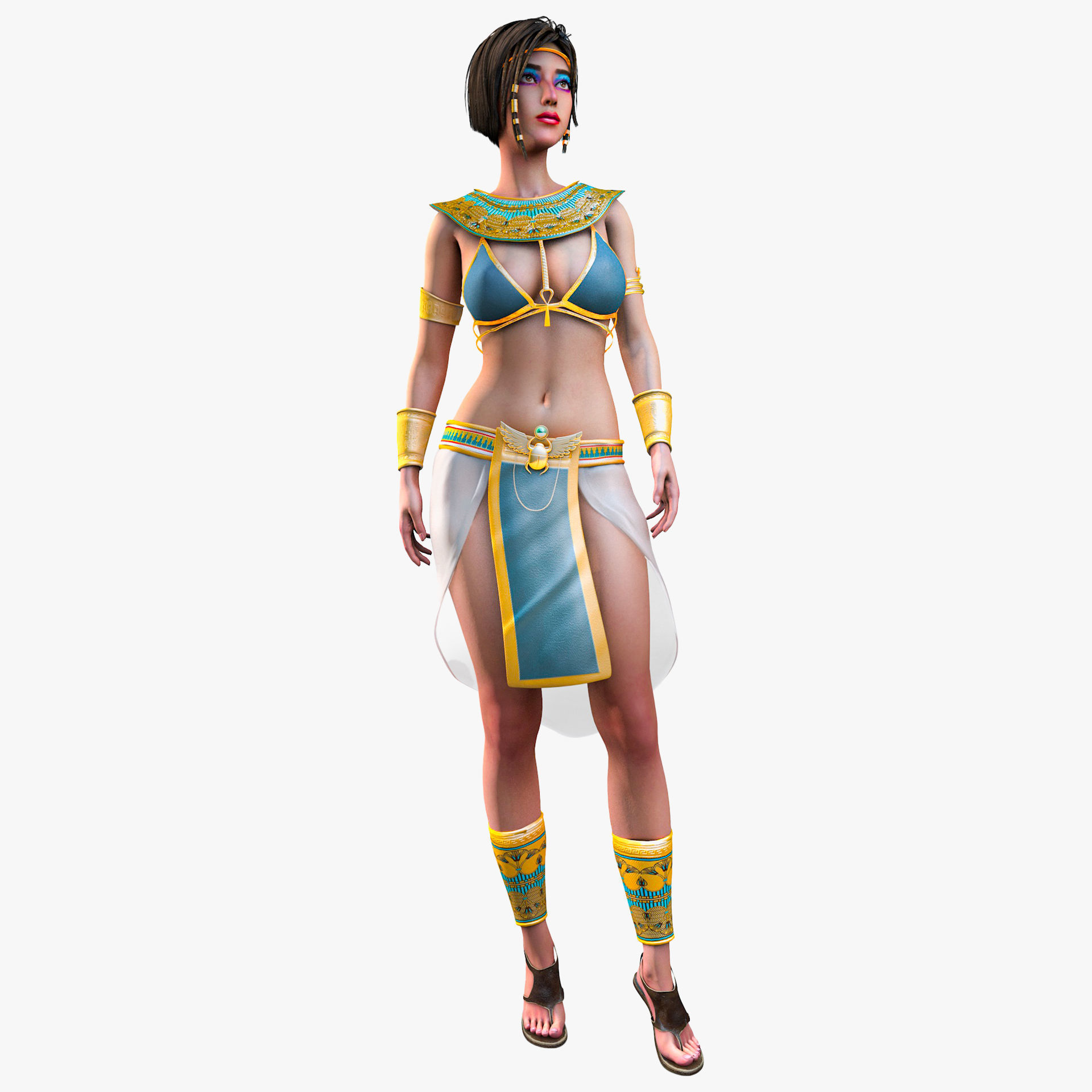 Egyptian Female Girl Character Farah 3D model_4