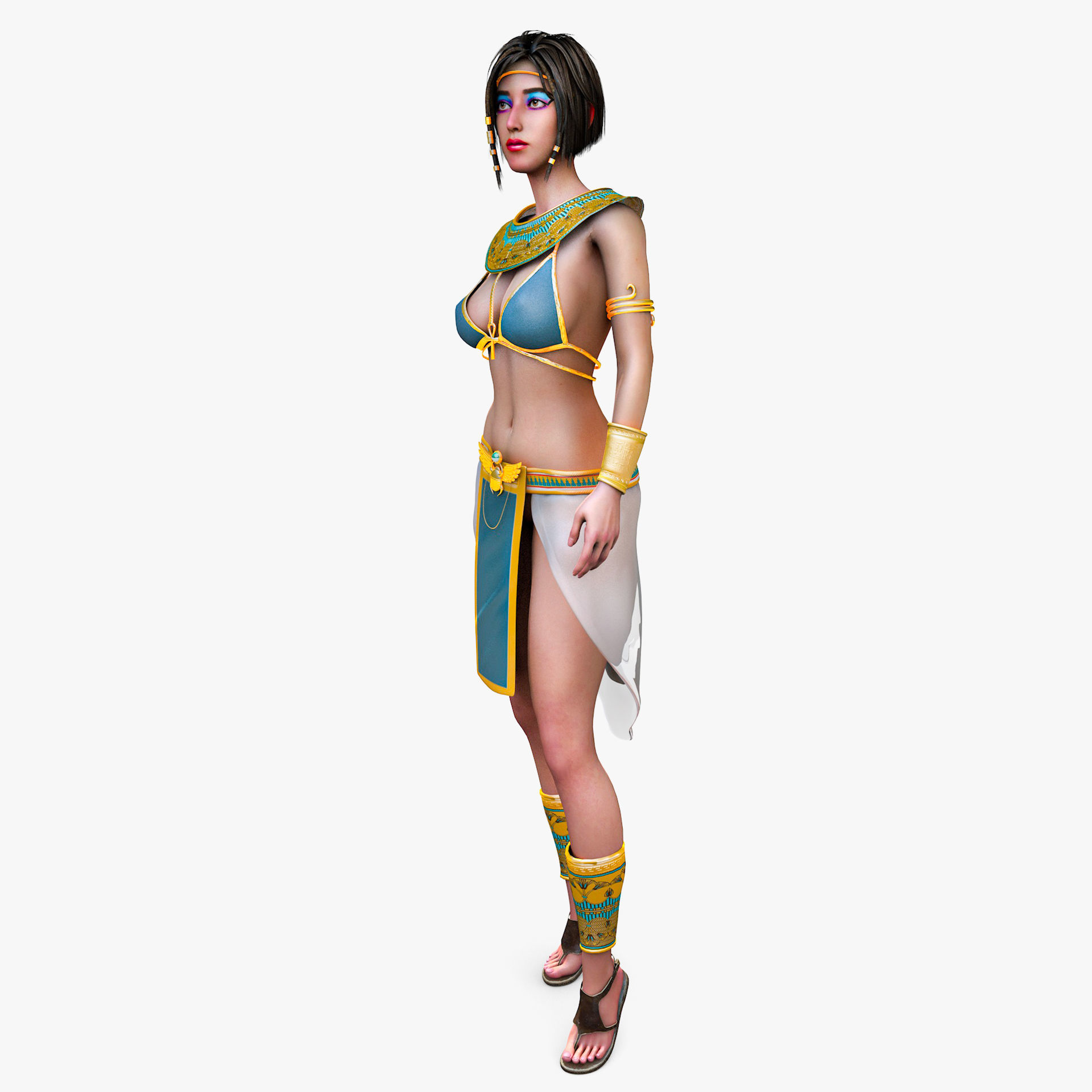Egyptian Female Girl Character Farah 3D model_13