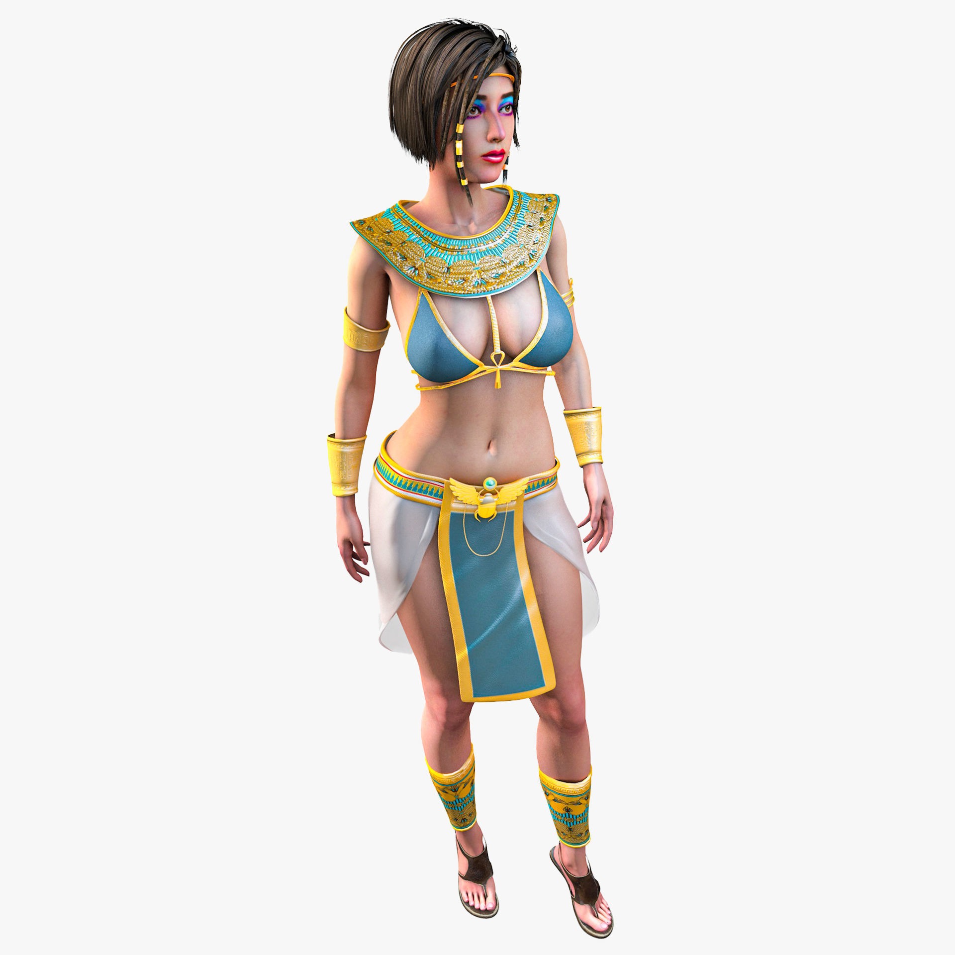 Egyptian Female Girl Character Farah 3D model_6