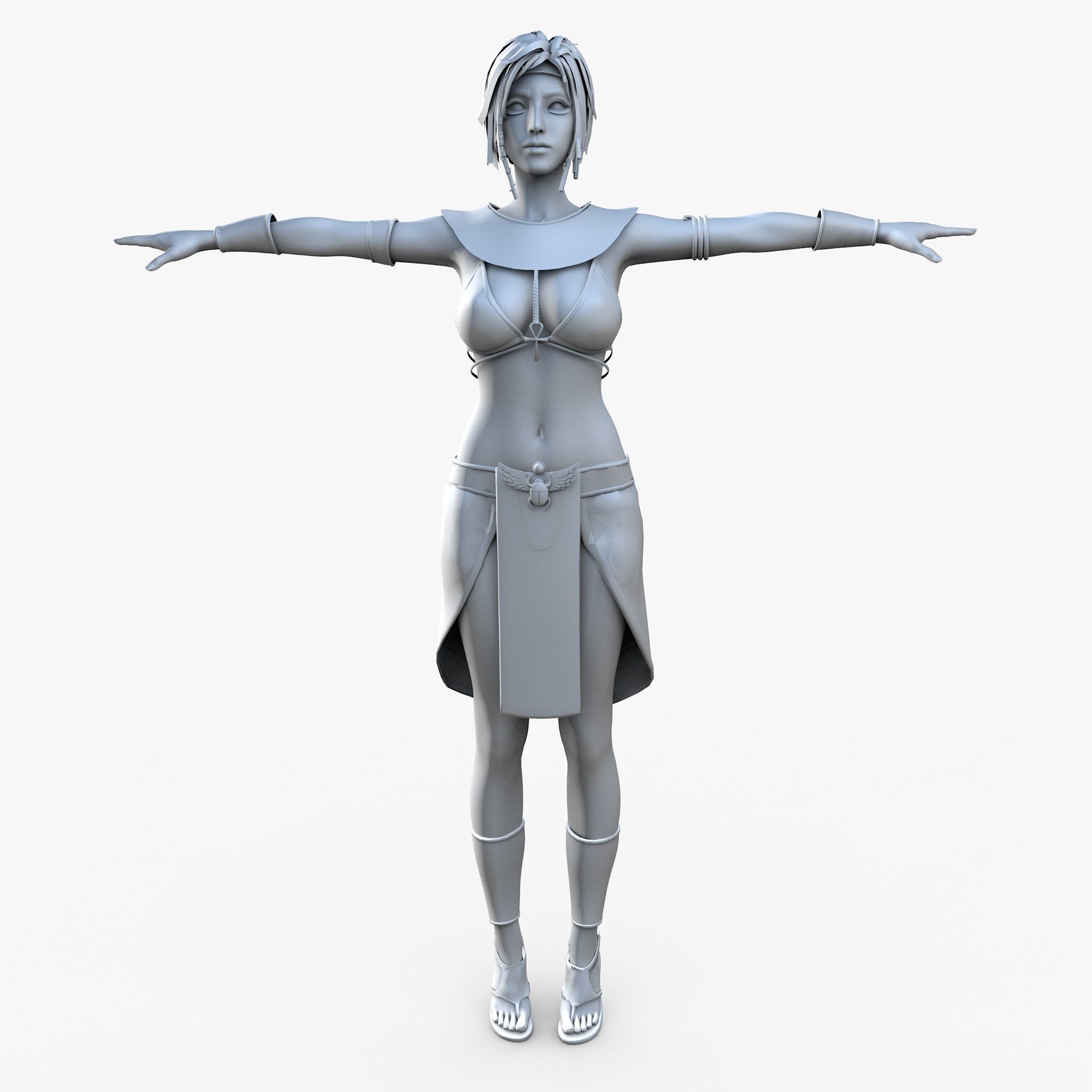 Egyptian Female Girl Character Farah 3D model_14