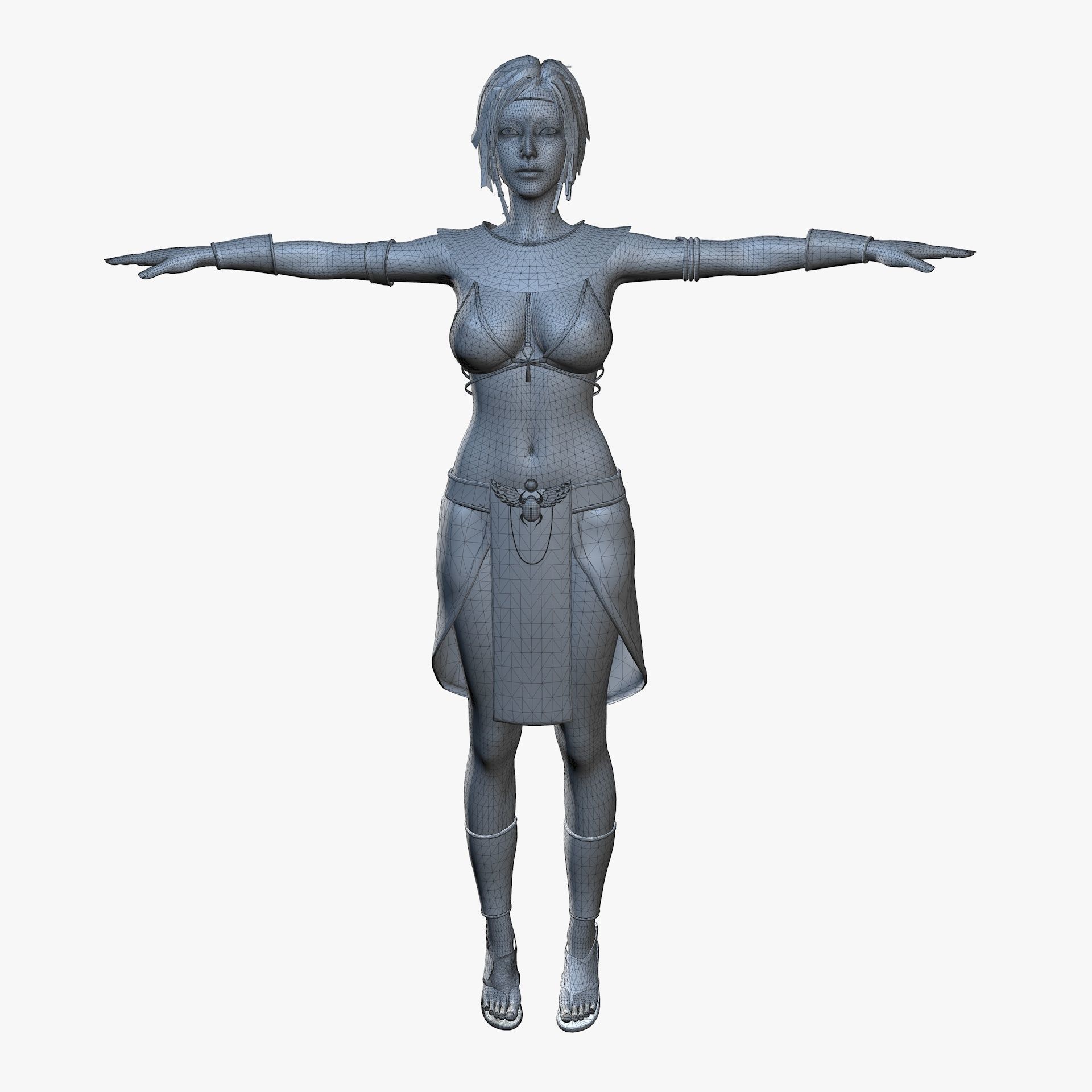 Egyptian Female Girl Character Farah 3D model_19