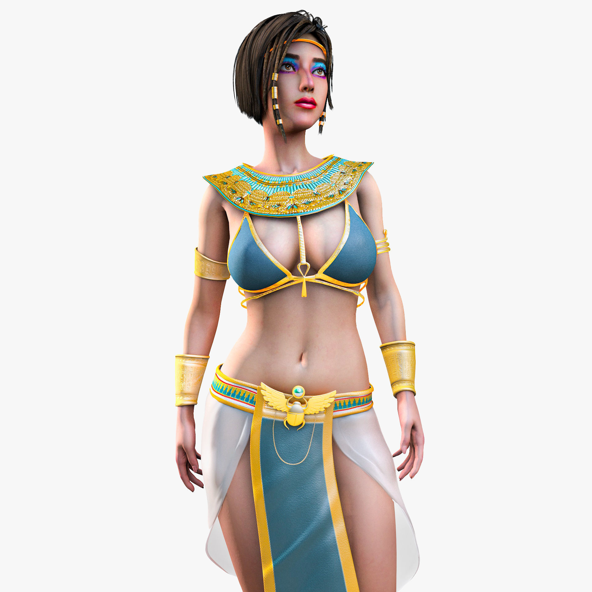 Egyptian Female Girl Character Farah 3D model_5
