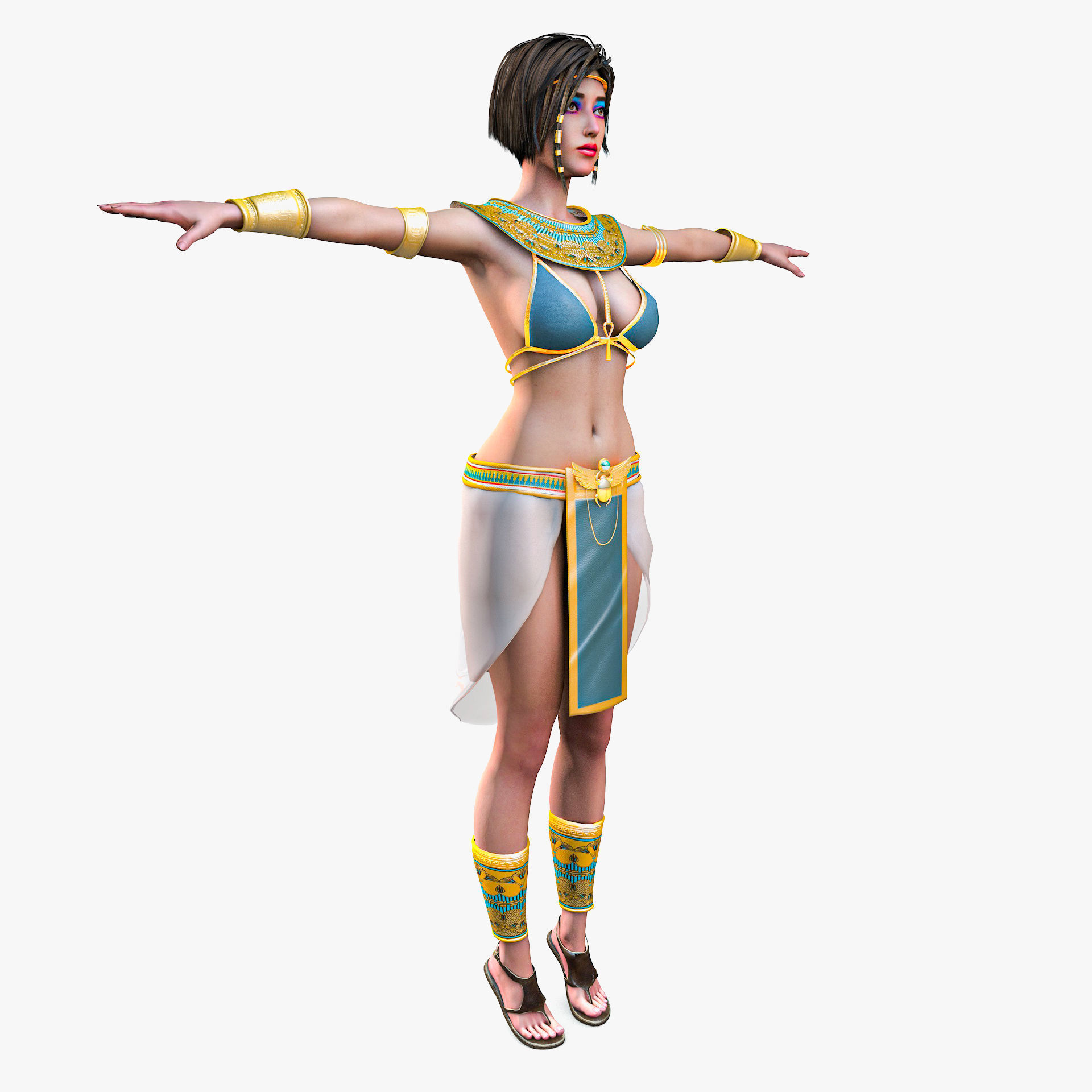 Egyptian Female Girl Character Farah 3D model_10