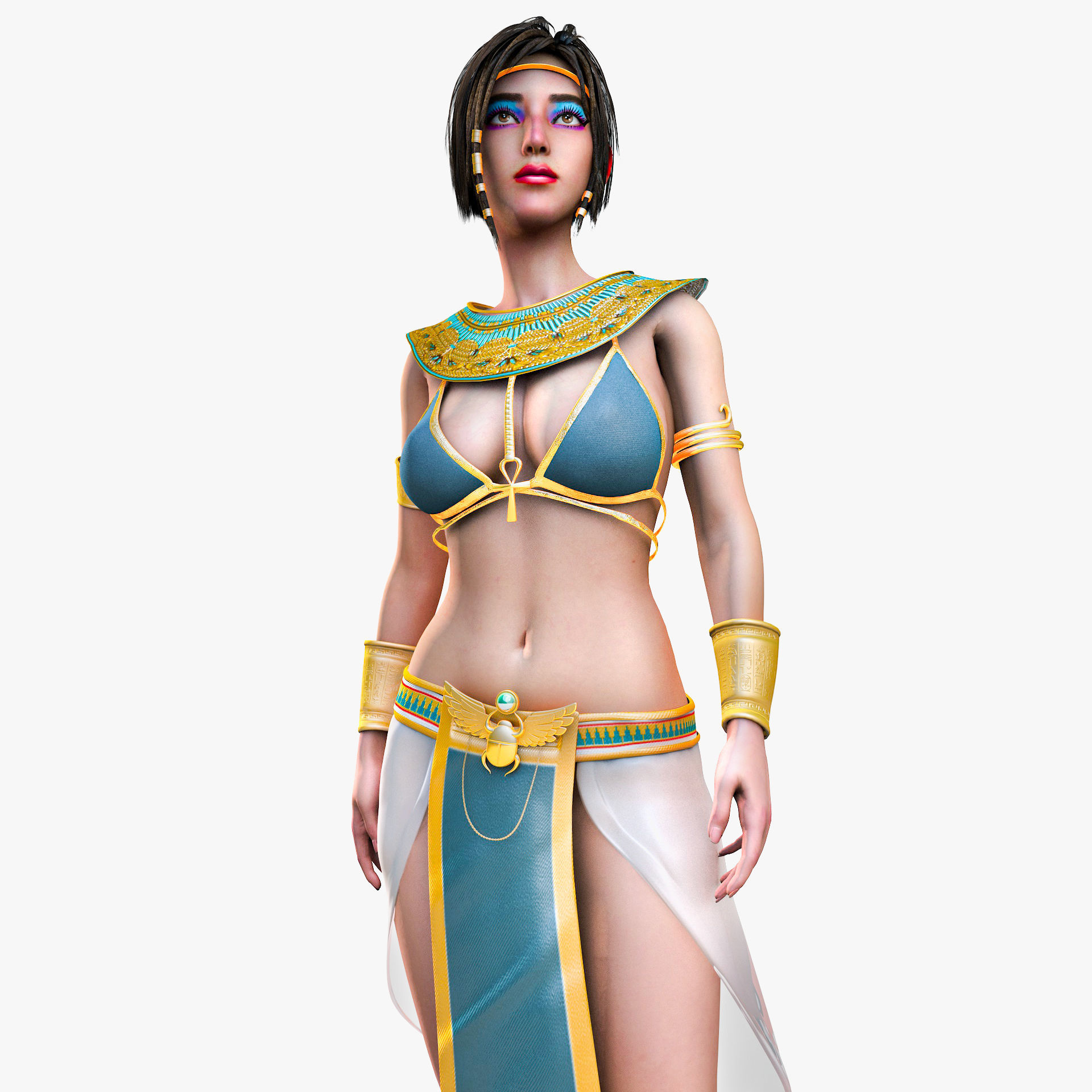 Egyptian Female Girl Character Farah 3D model_7