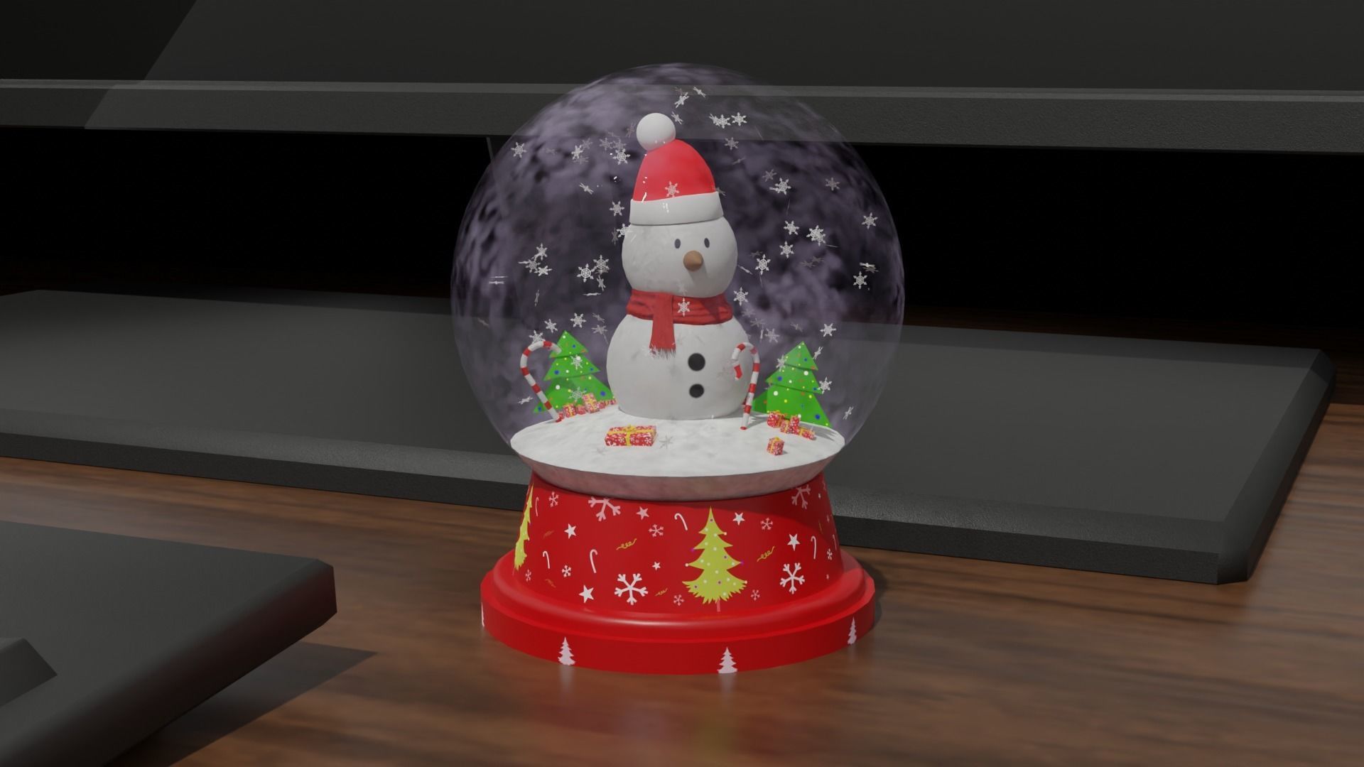 Snow Globe Christmas 3D model_4