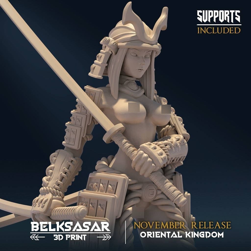 Moonshine Samurai B Nude 3D print model_3