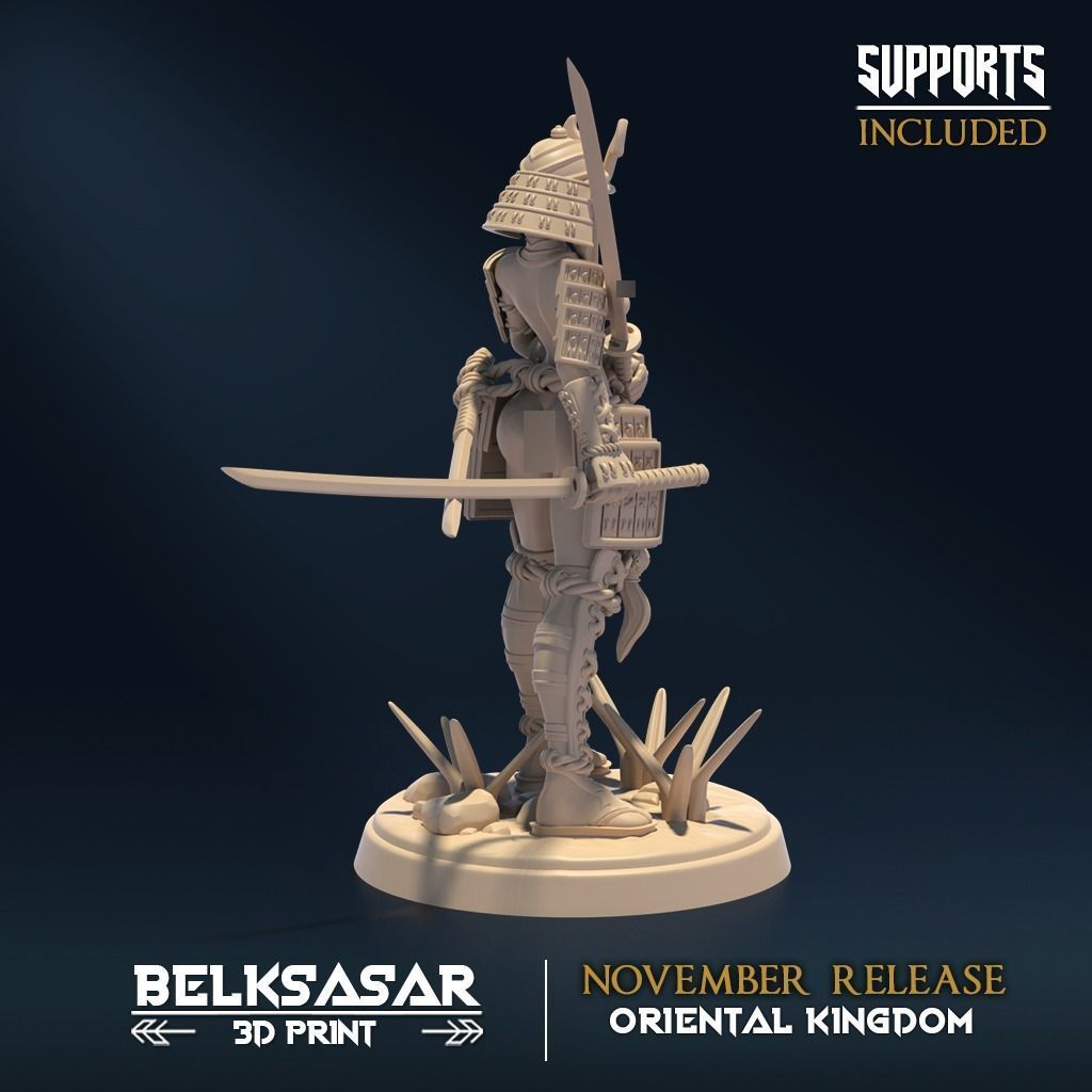 Moonshine Samurai B Nude 3D print model_2