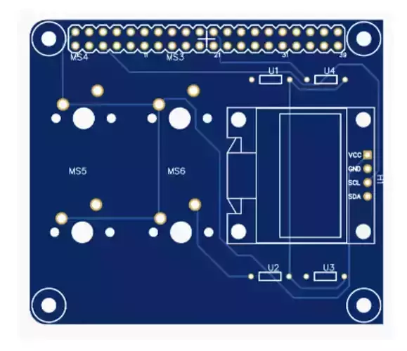 Raspberry Pi 2 mechanical switches and OLED screen shield Bumper Free 3D print model
