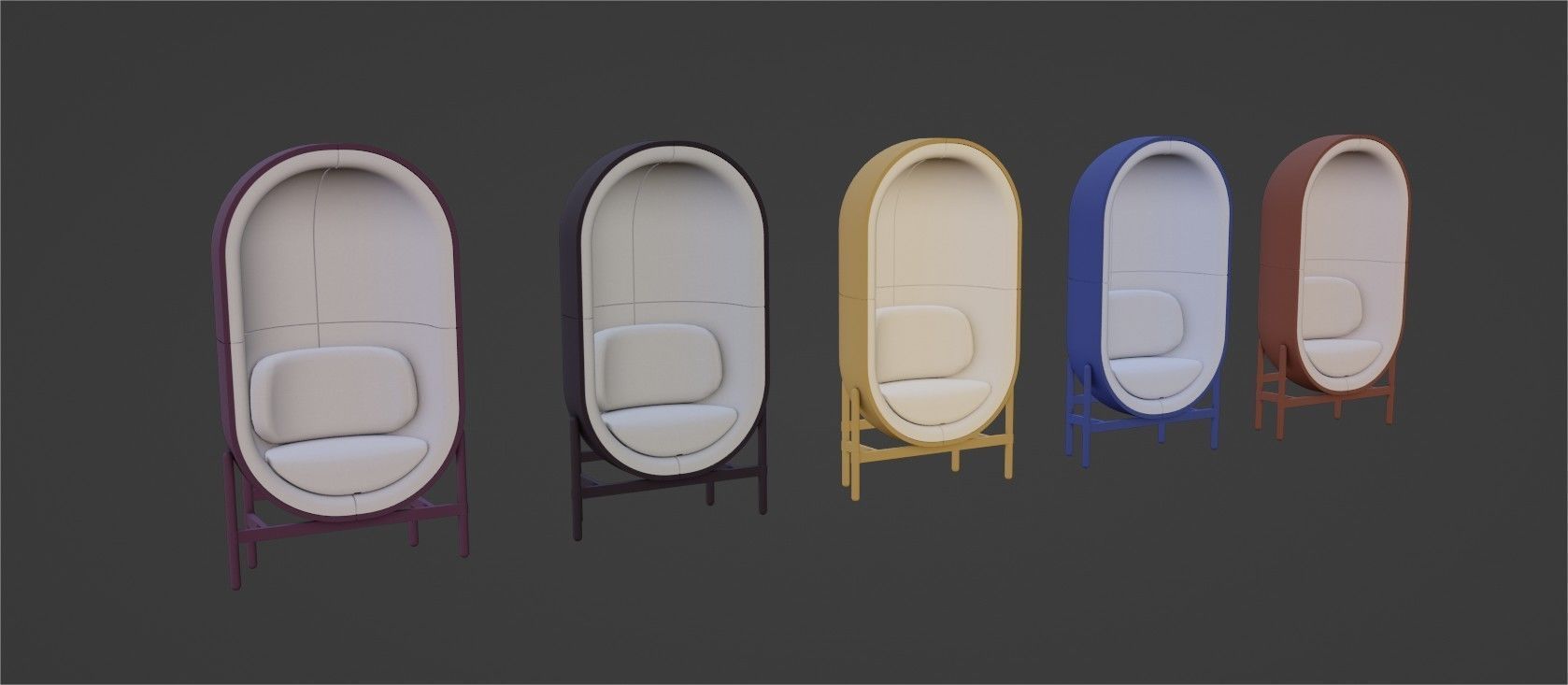 PALAU - Modern Capsule Chair 3D model_3