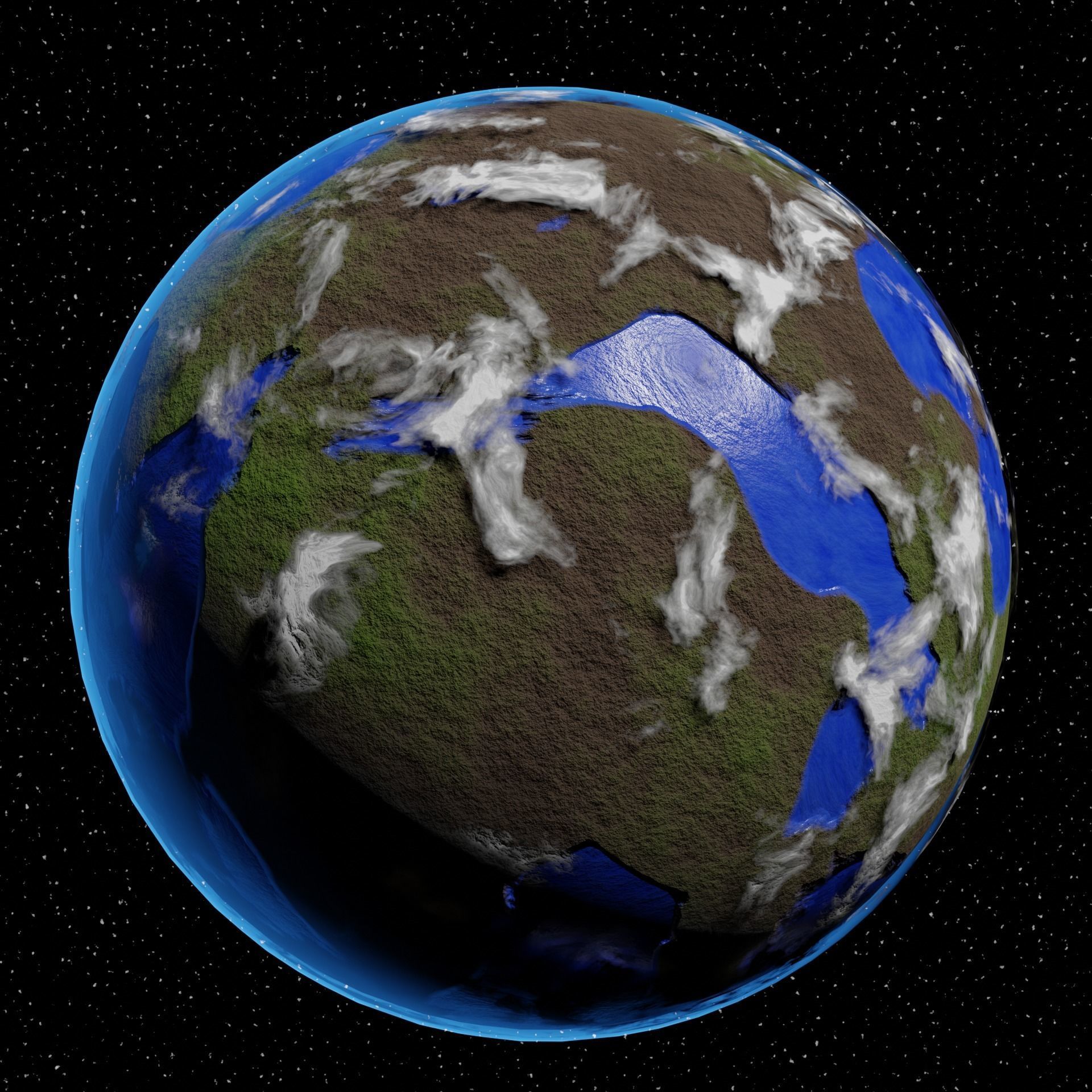 Planet Z fiery in space Low-poly 3D model_1