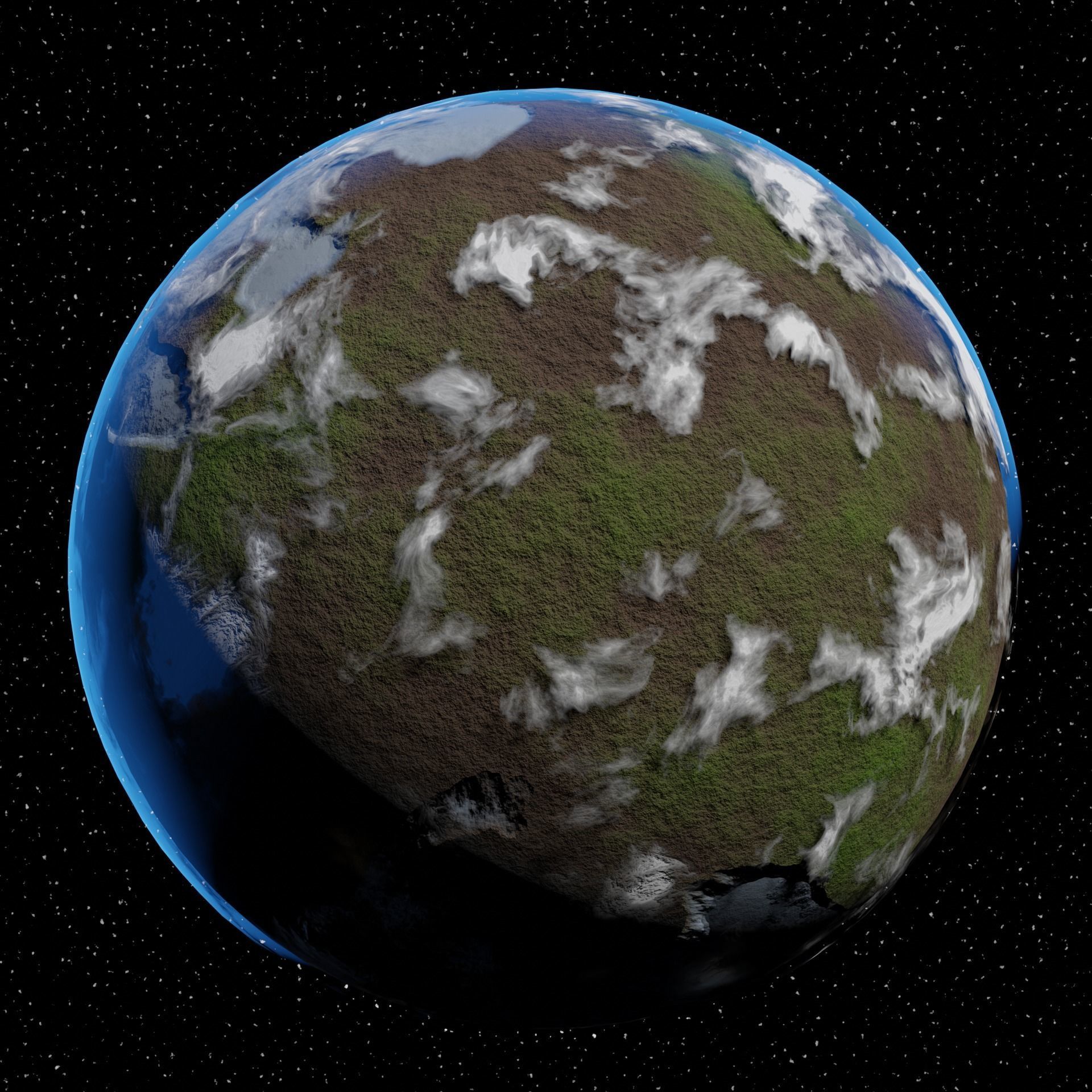 Planet Z fiery in space Low-poly 3D model_11