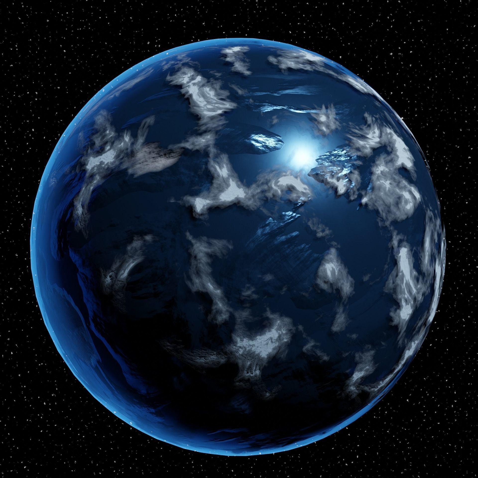 Planet Z fiery in space Low-poly 3D model_13