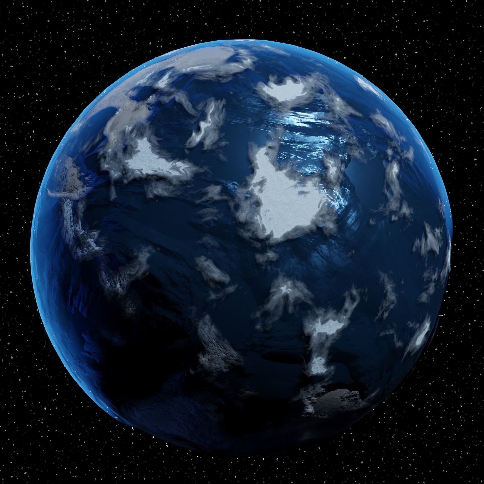 Planet Z fiery in space Low-poly 3D model_15