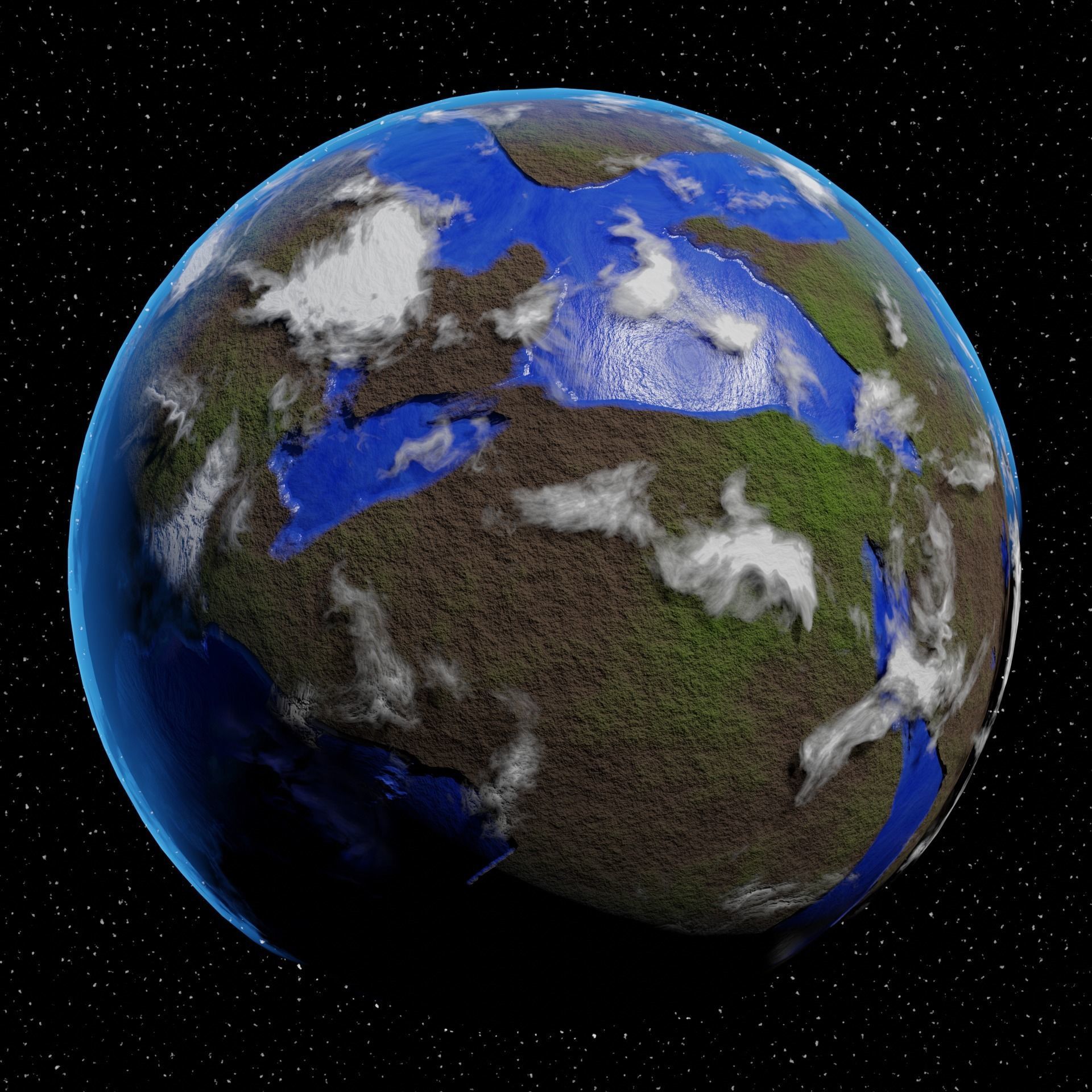 Planet Z fiery in space Low-poly 3D model_2