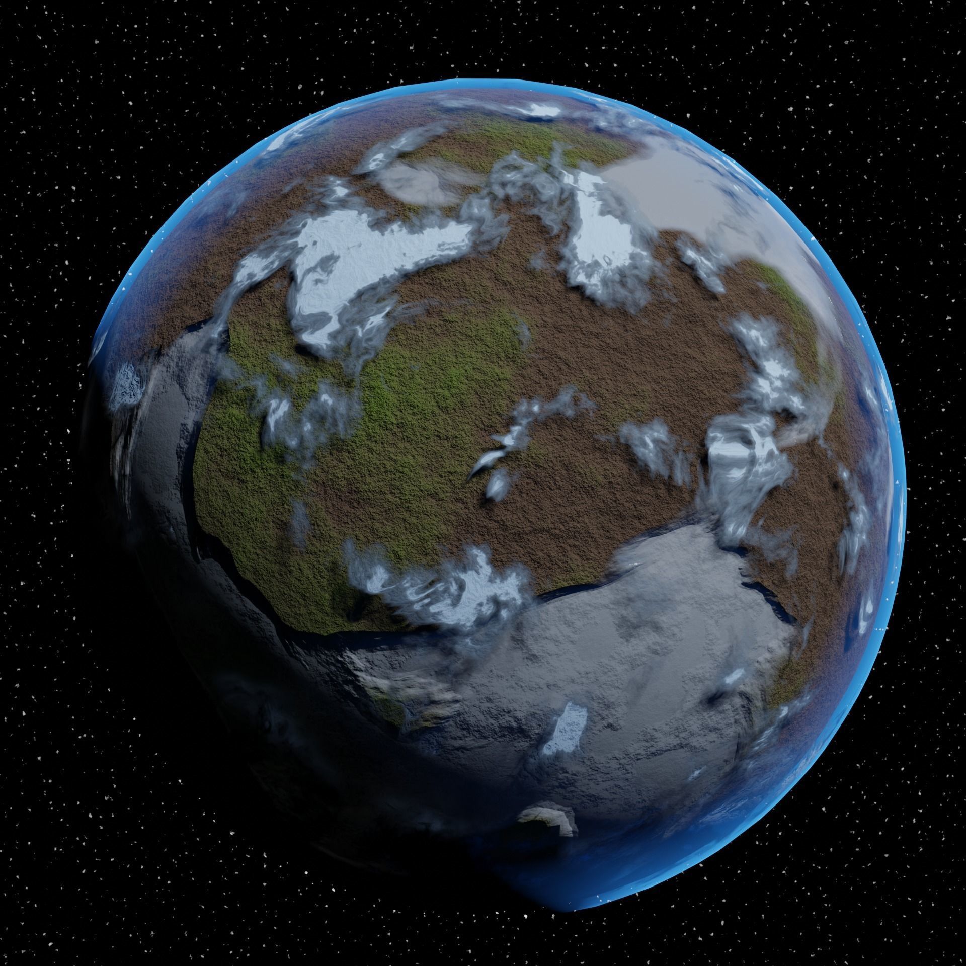 Planet Z fiery in space Low-poly 3D model_8