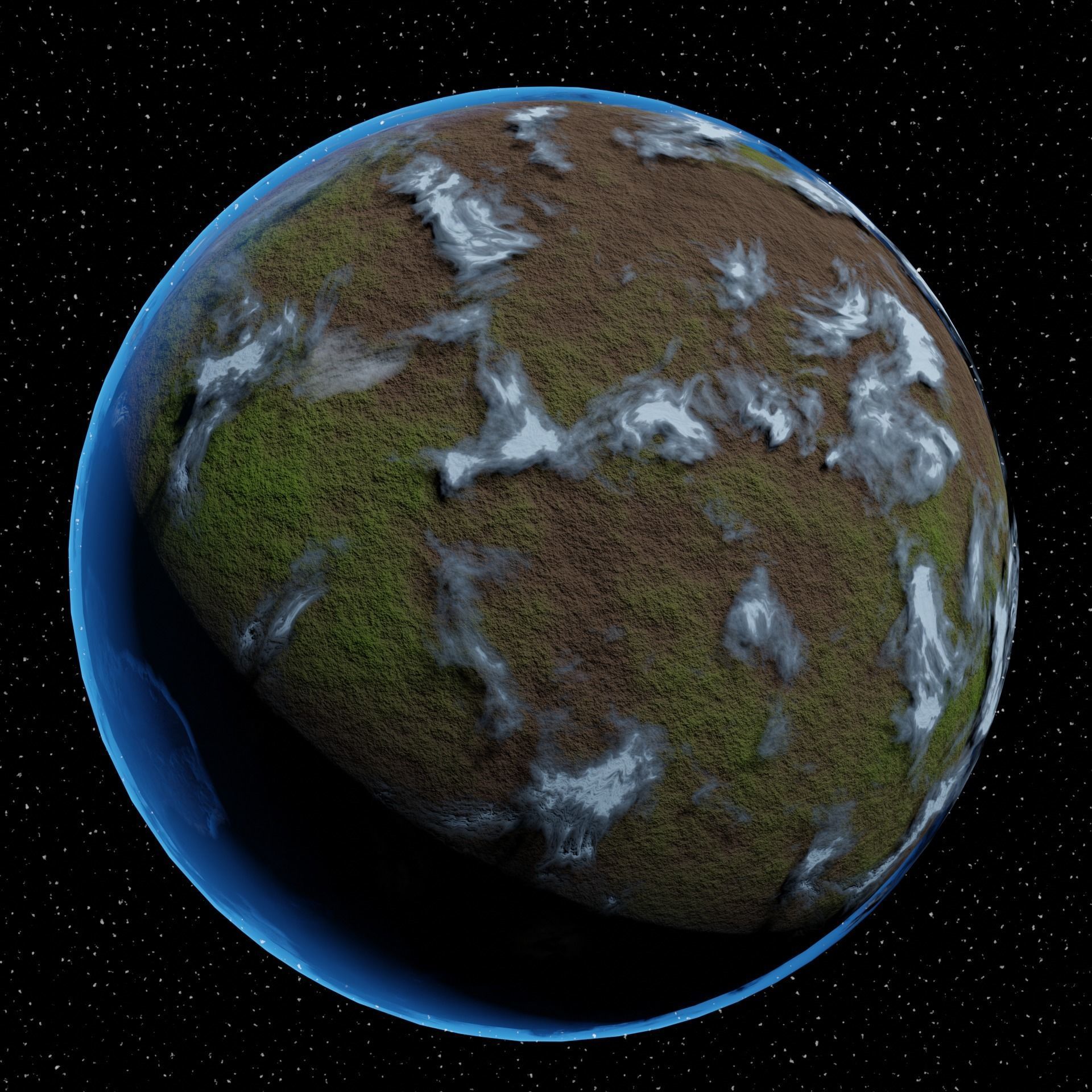 Planet Z fiery in space Low-poly 3D model_9