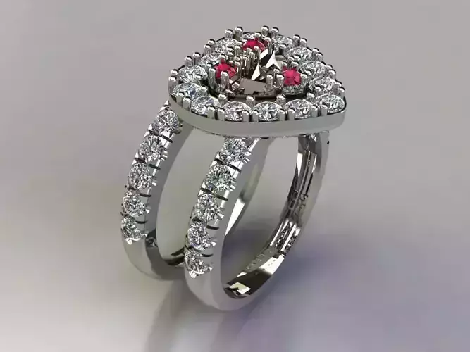 Engagement-Ring diamond and ruby engagement ring