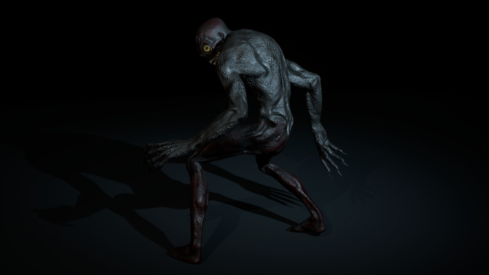 Ghoul creature rigged for Unreal and Unity with 4 texture sets Low-poly 3D model_5